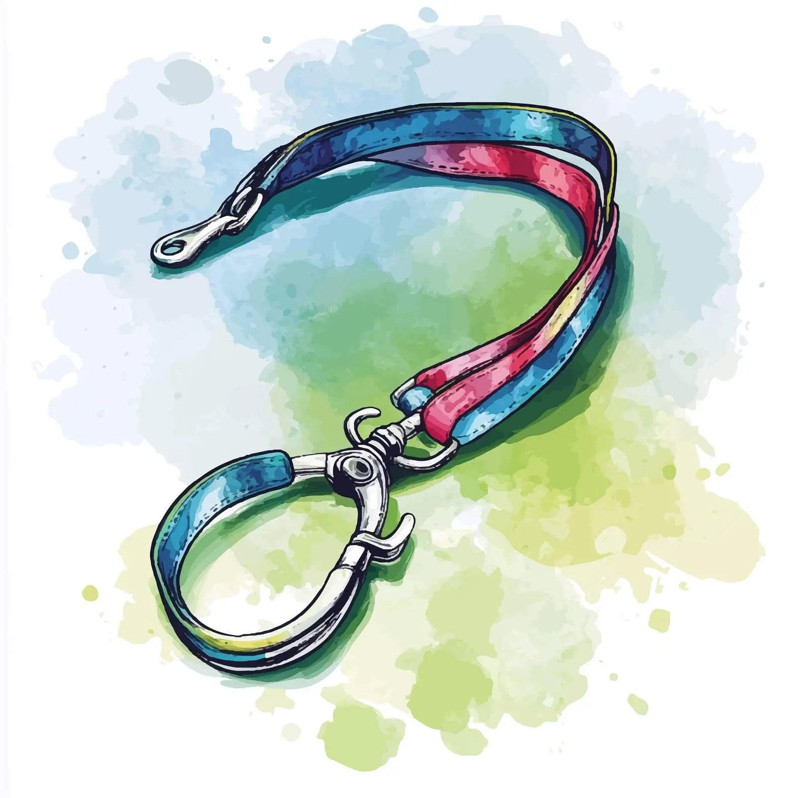 Colorful Hand-Drawn Dog Leash Design — free download from Dotvec