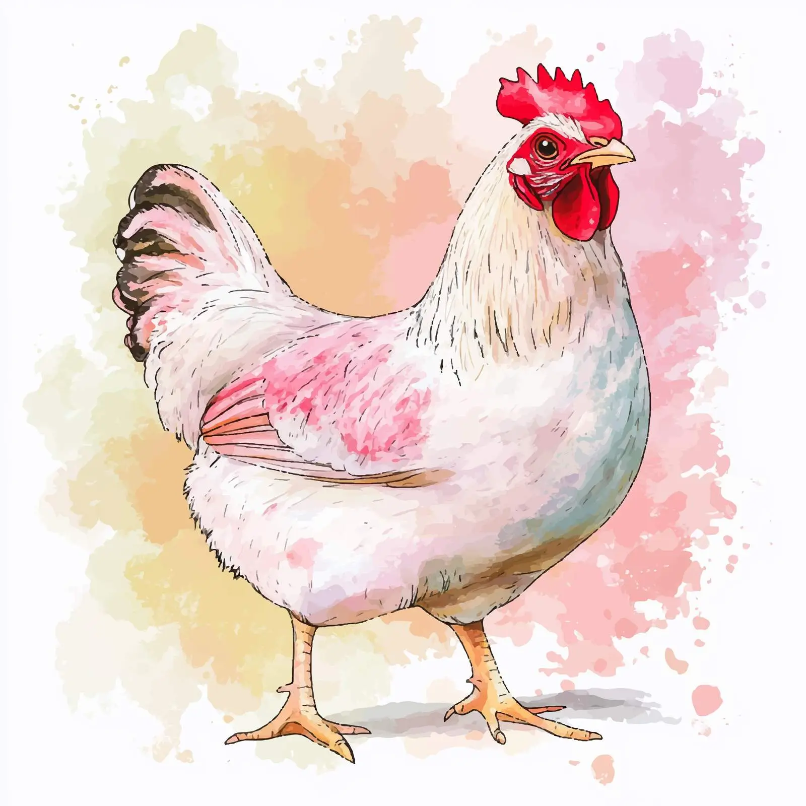 Colorful Hand-Drawn Rooster Illustration — free download from Dotvec
