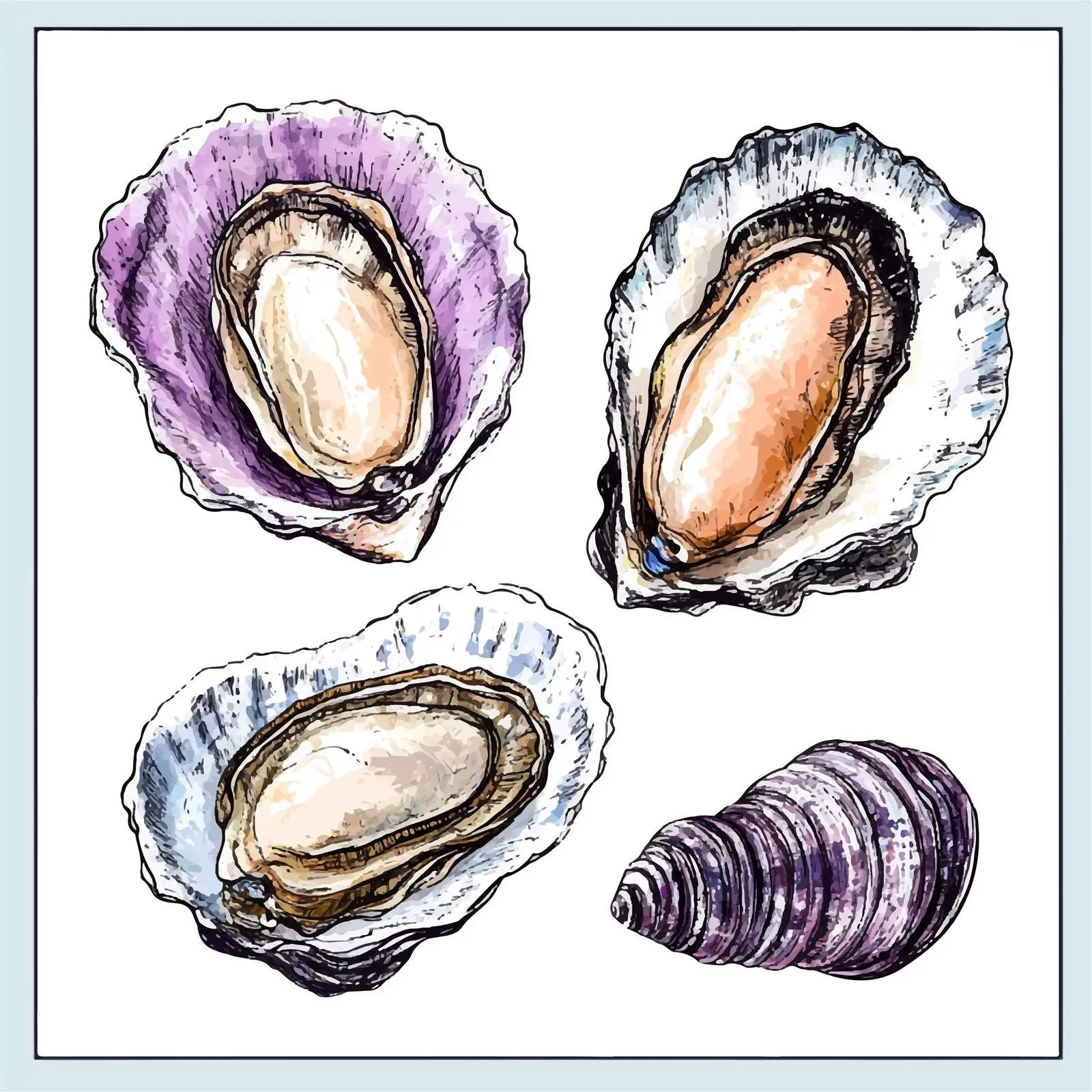 Colorful Hand-Drawn Seafood Illustration — free download from Dotvec