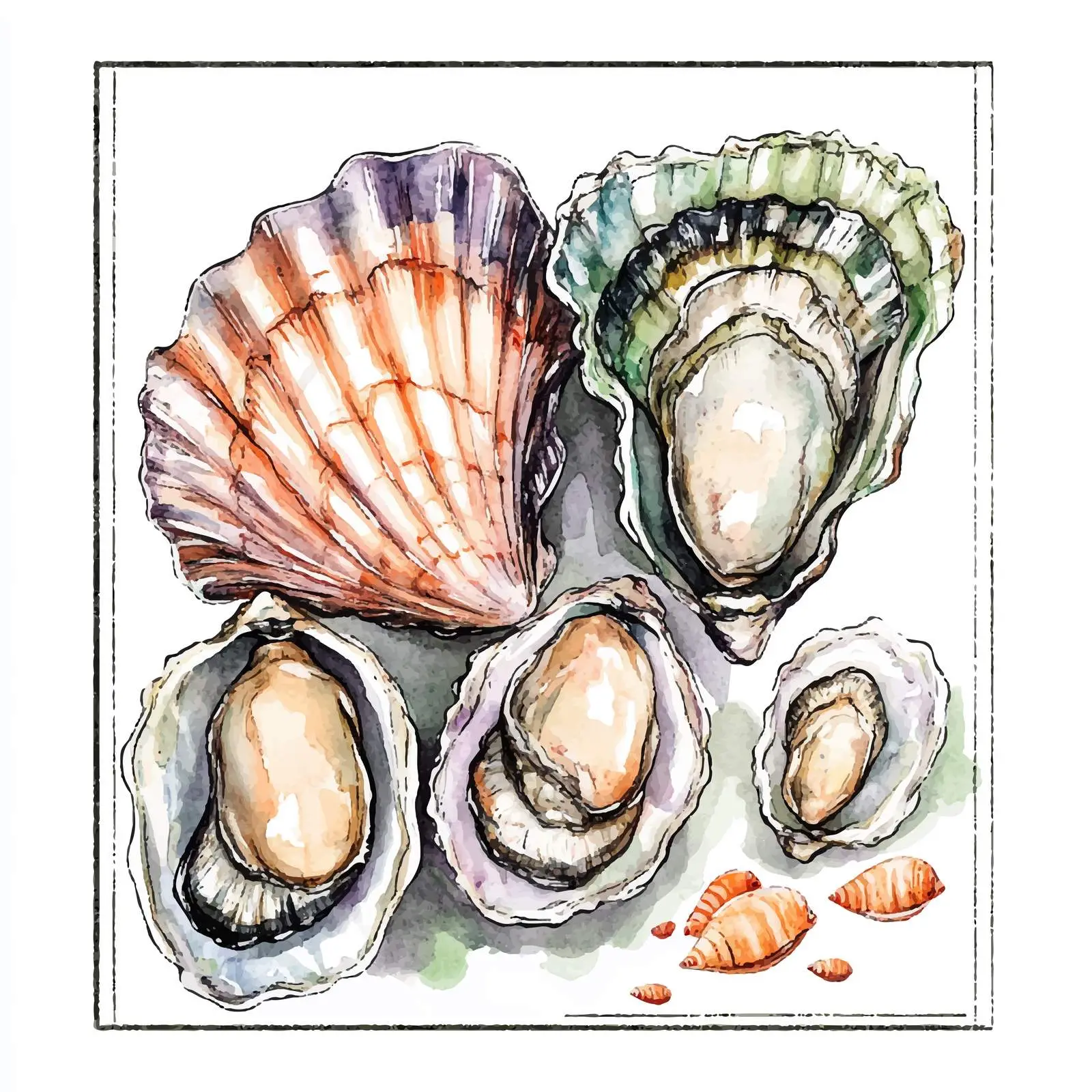 Hand-Drawn Watercolor Seafood Sketch — free download from Dotvec