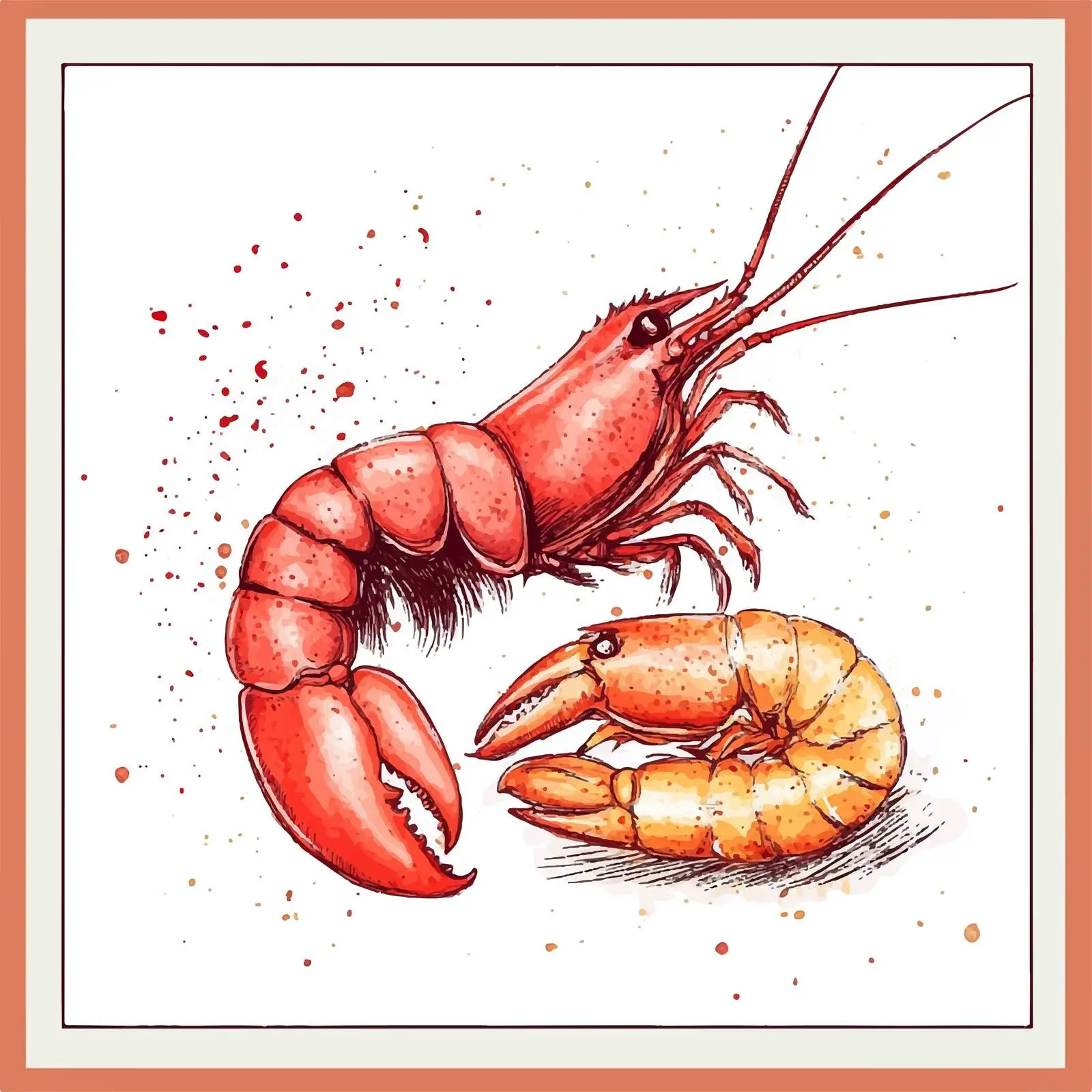 Hand-Drawn Colorful Seafood Illustration — free download from Dotvec