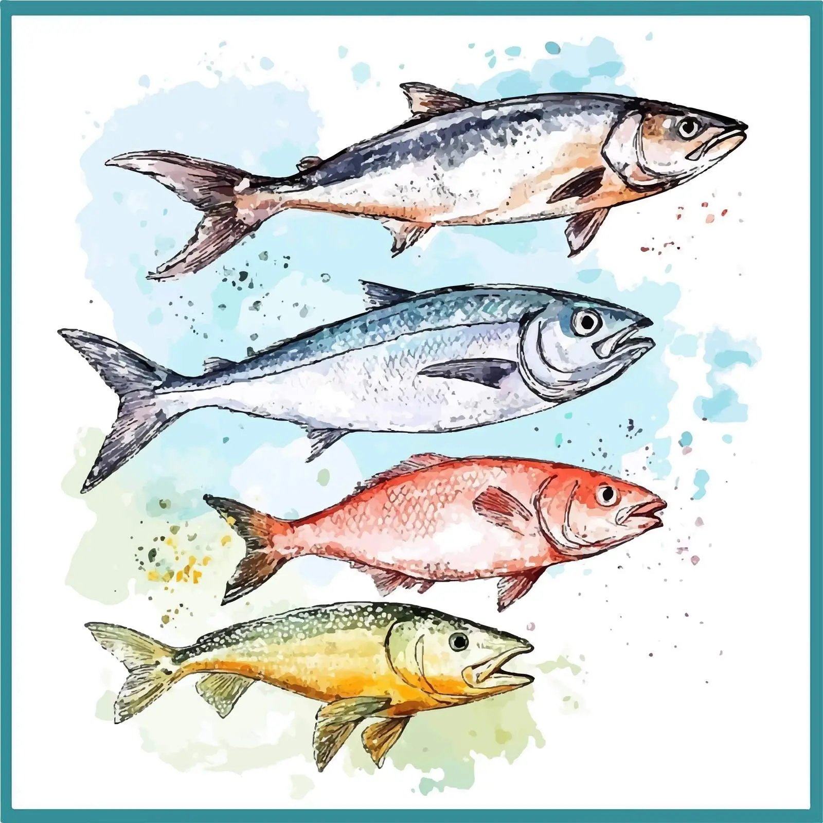 Colorful Hand-Drawn Seabass Illustration — free download from Dotvec