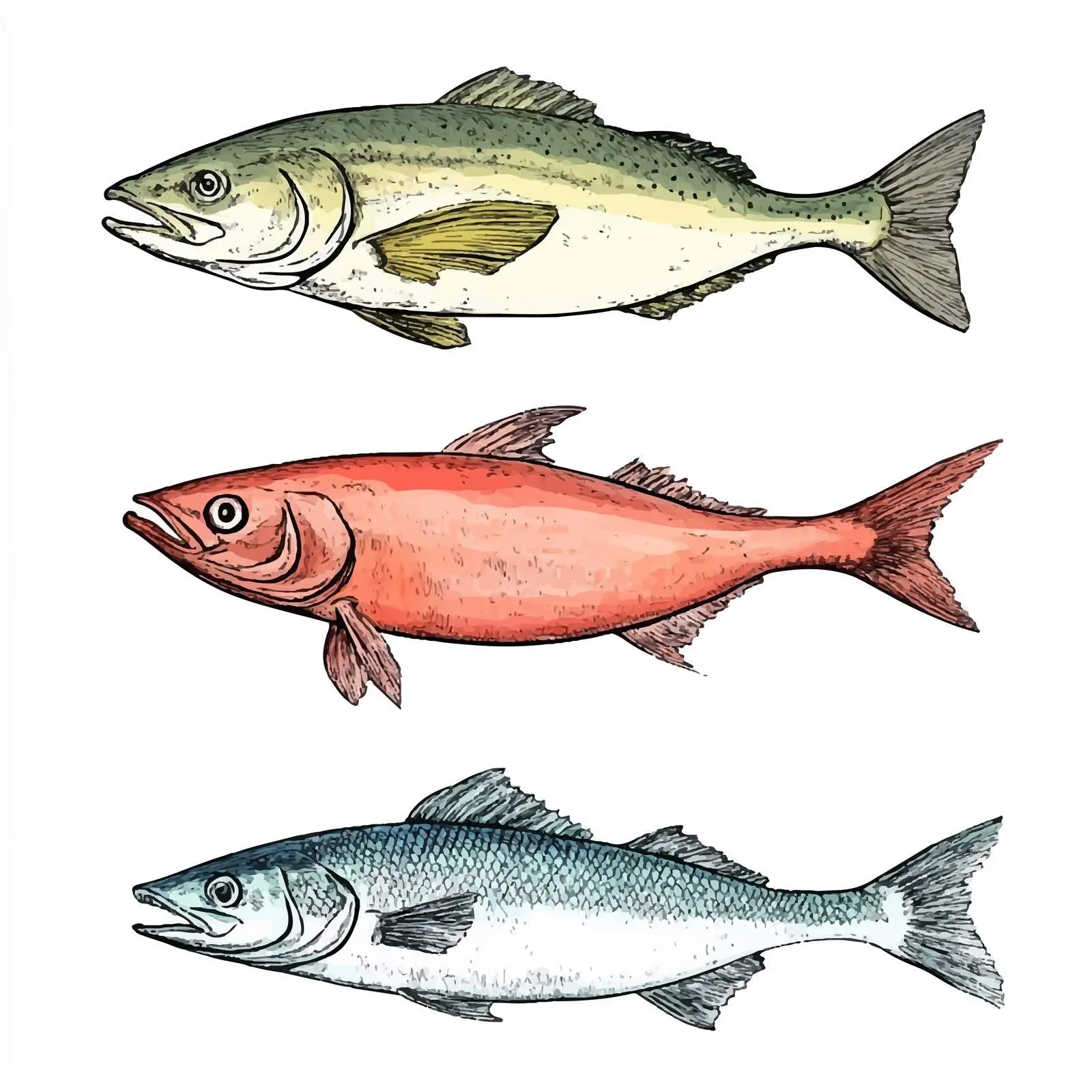Colorful Hand-Drawn Sea Food Sketch — free download from Dotvec