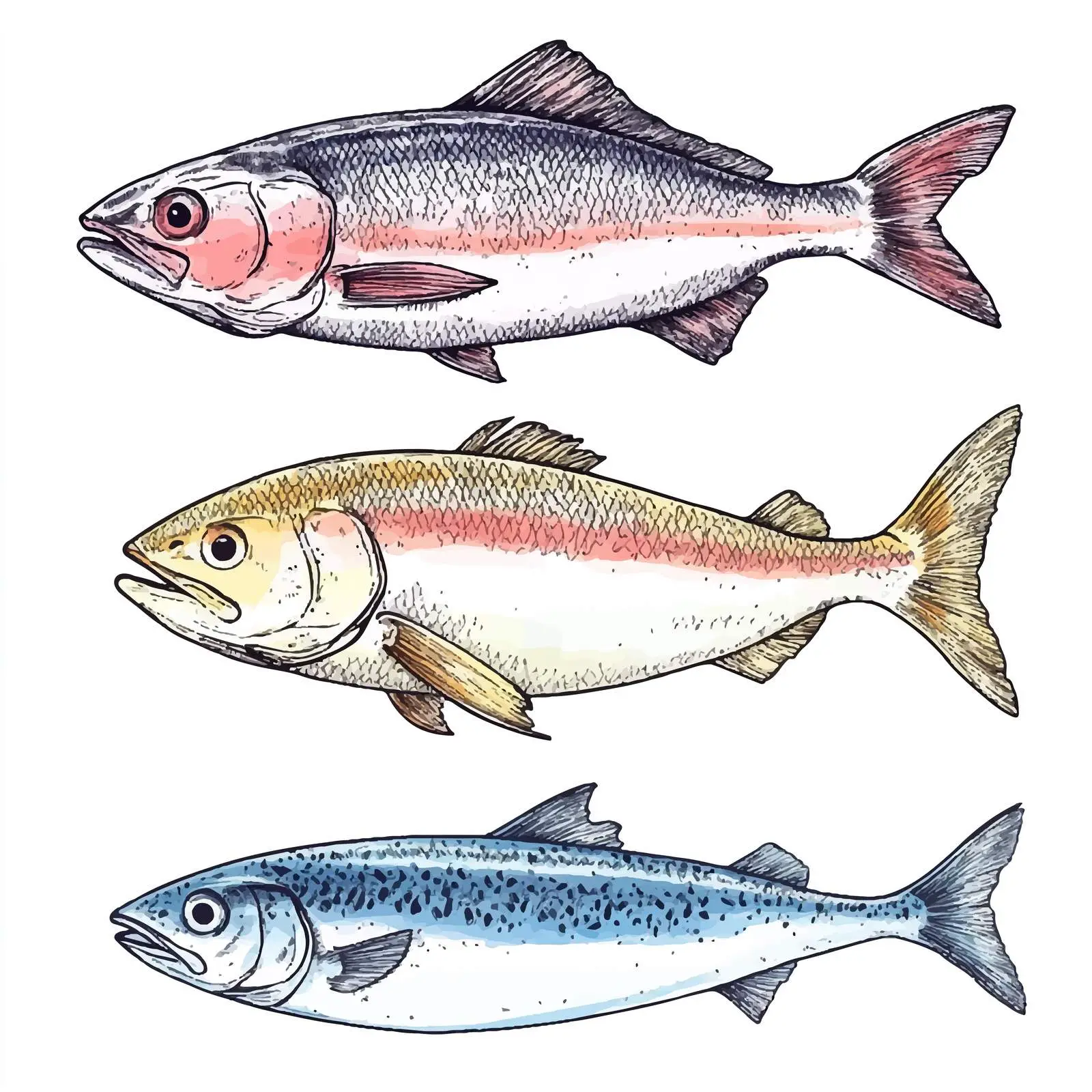 Colorful Hand-Drawn Seabass Illustration — free download from Dotvec