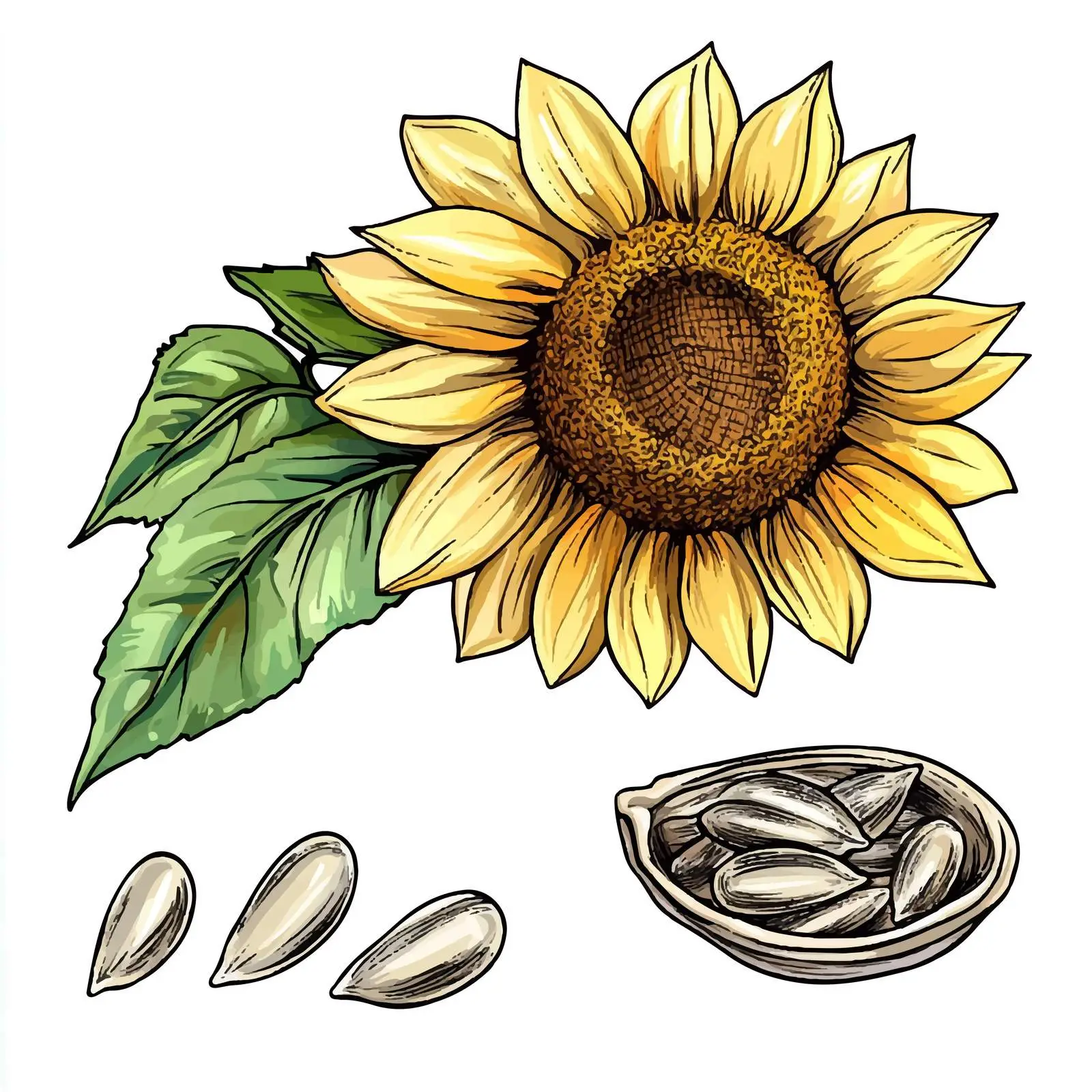 Hand-Drawn Watercolor Sunflower Vector — free download from Dotvec