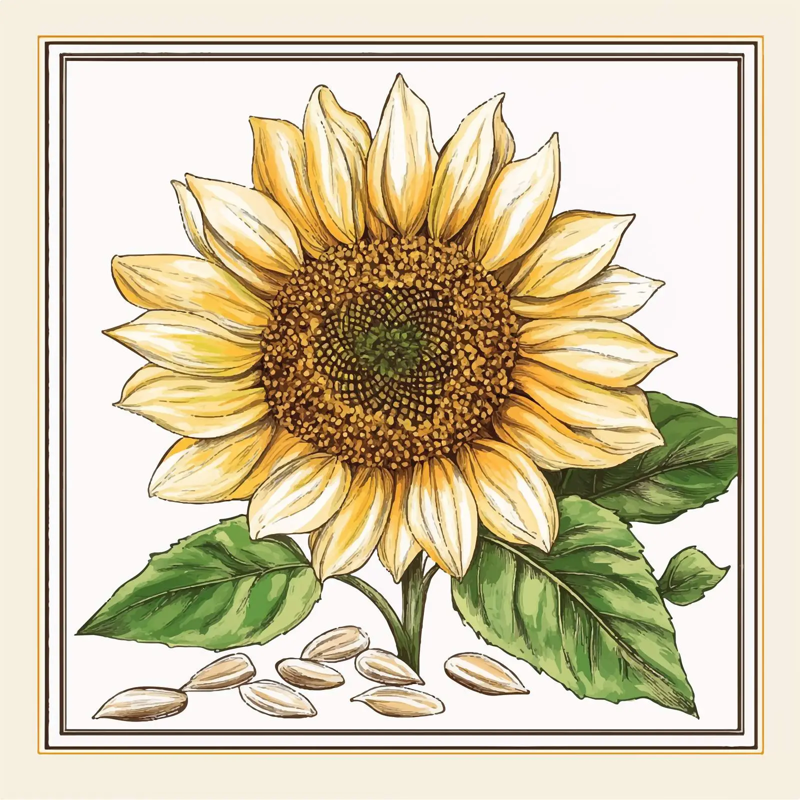 Colorful Watercolor Sunflower Sketch — free download from Dotvec