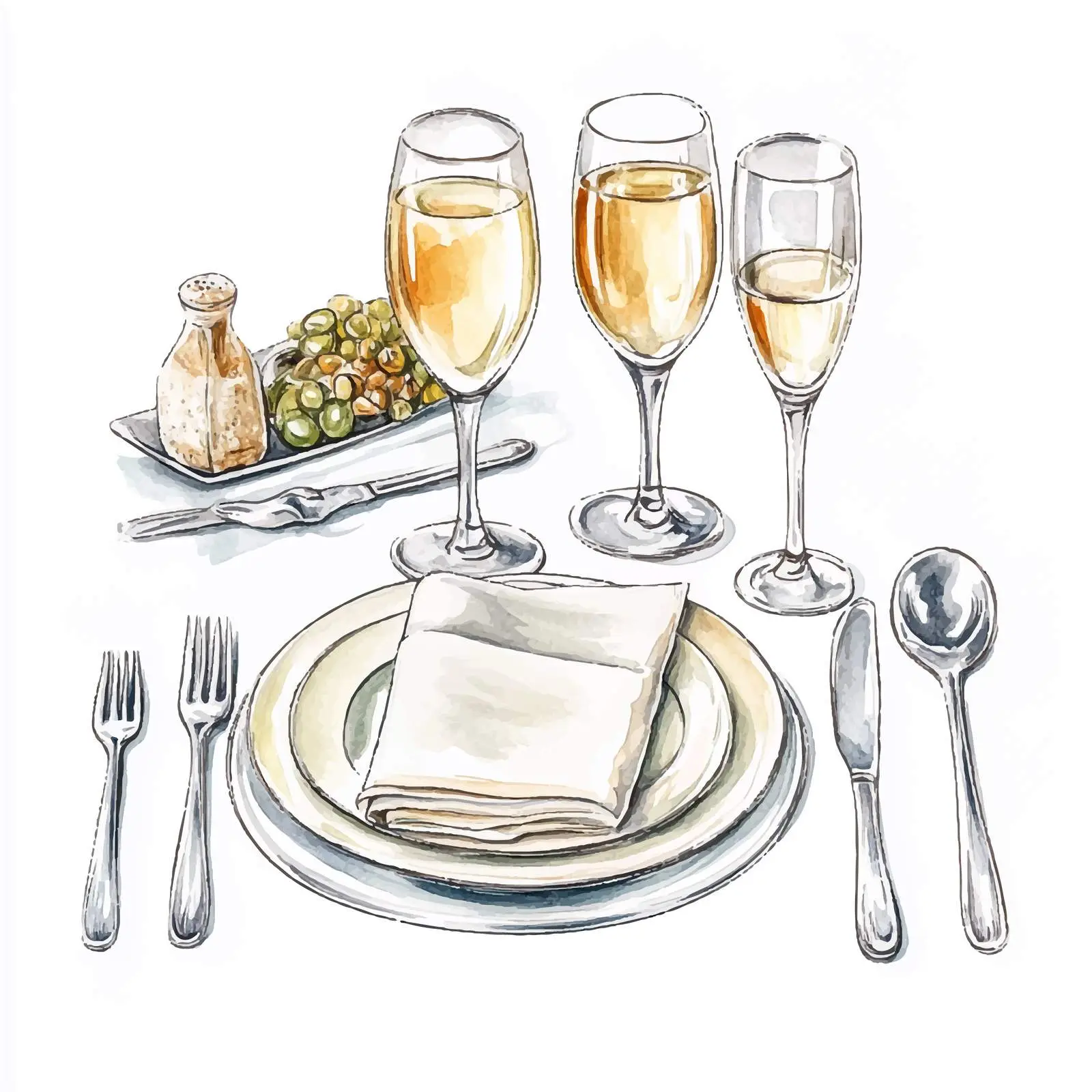 Colorful Hand-Drawn Table Service Vectors — free download from Dotvec