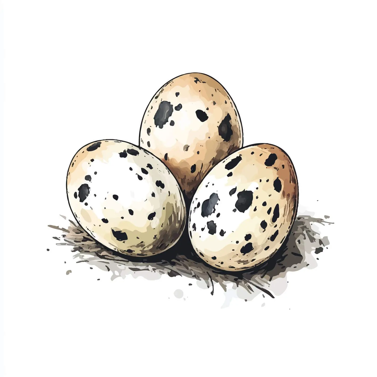 Hand-Drawn Quail Eggs Watercolor Illustration — free download from Dotvec