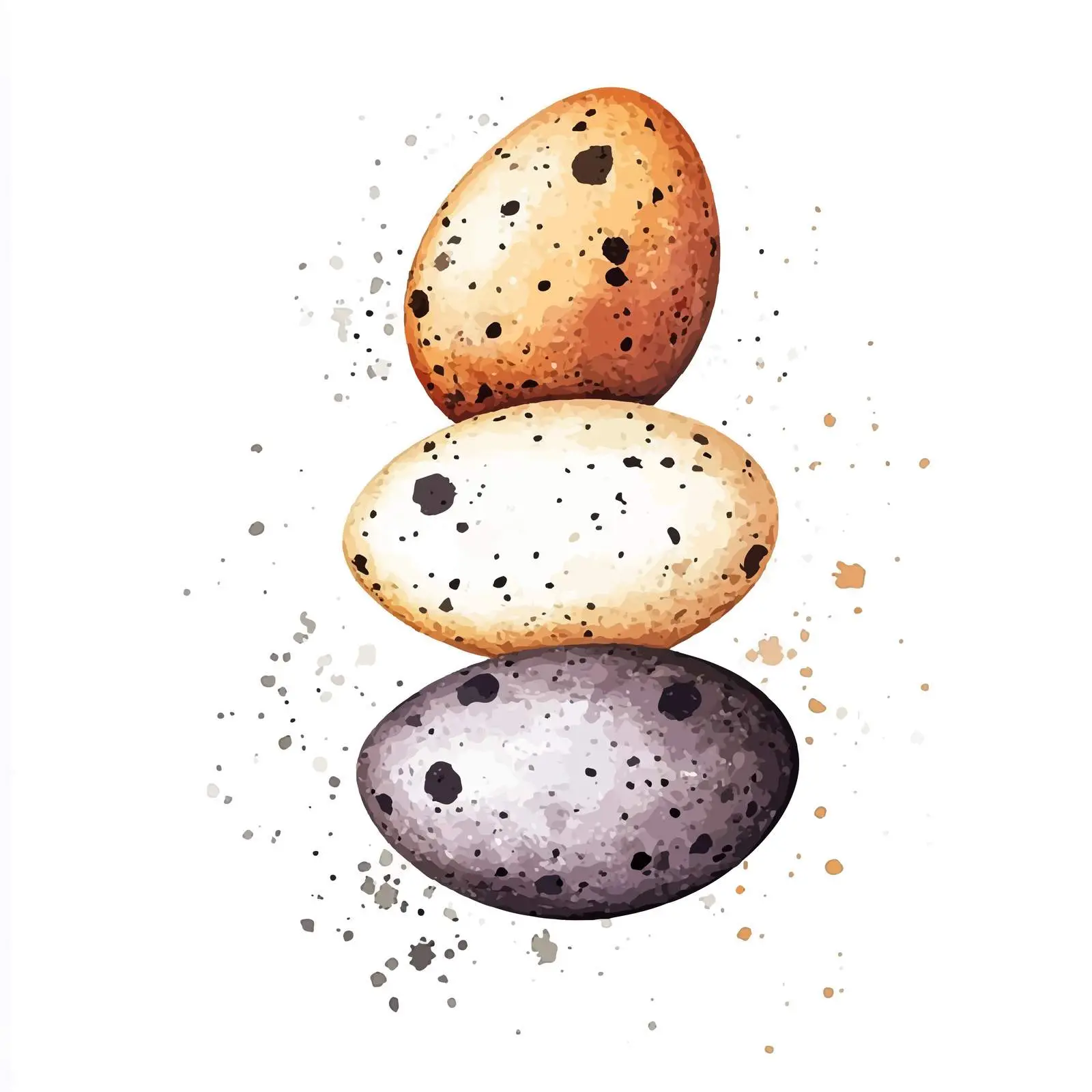 Hand-Drawn Quail Eggs Watercolor Sketch — free download from Dotvec