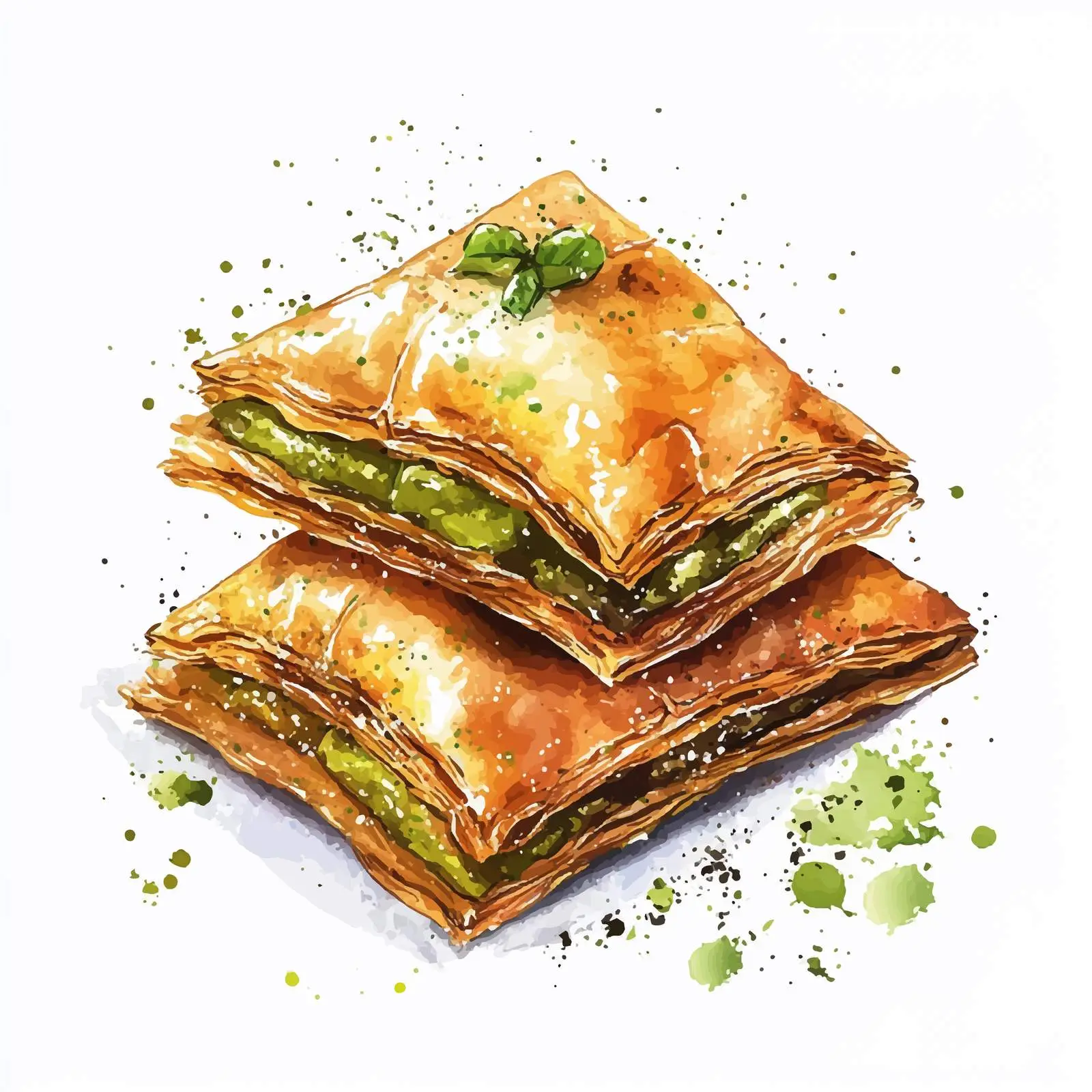 Colorful Traditional Greek Watercolor Sketch — free download from Dotvec