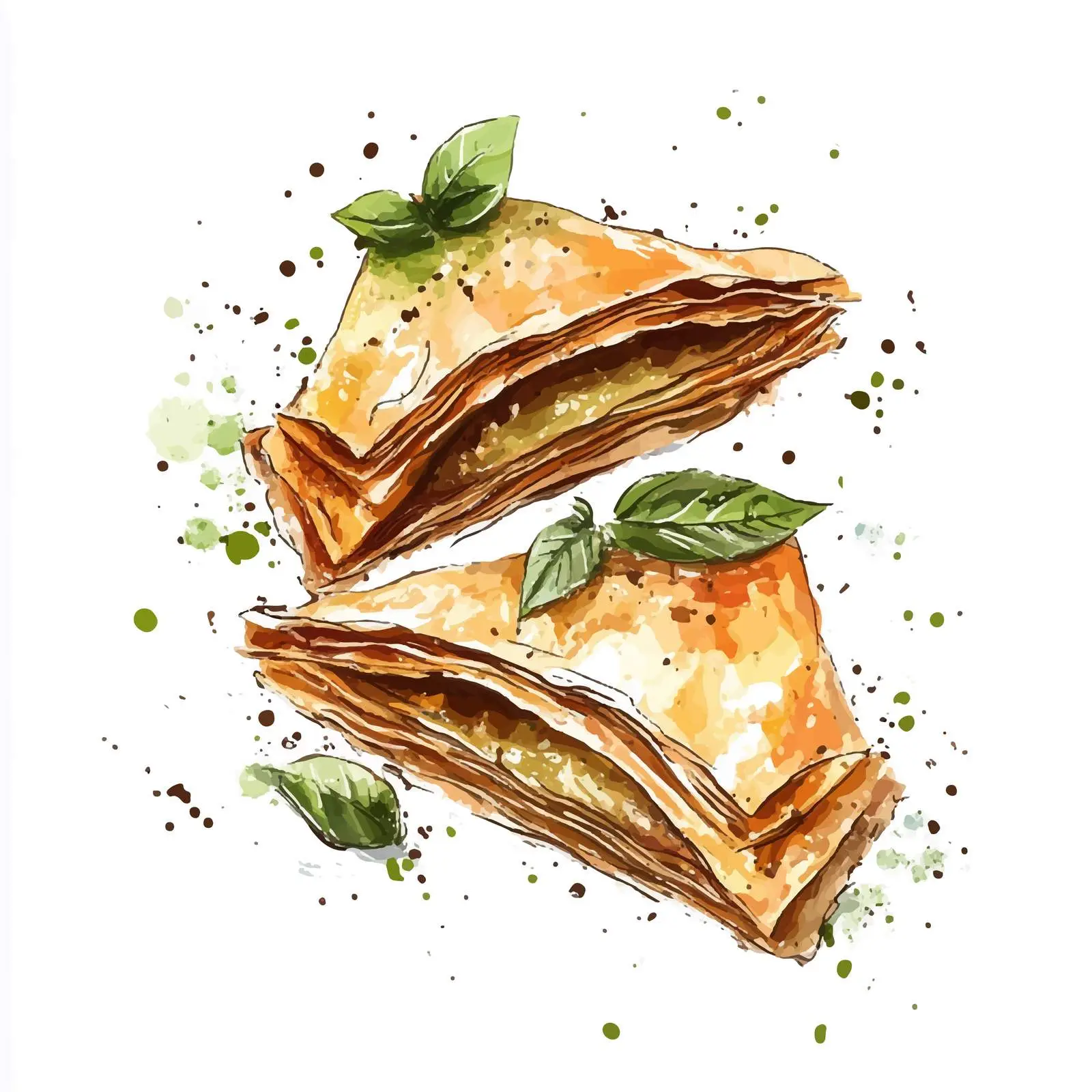 Traditional Greek Boat Watercolor Illustration — free download from Dotvec