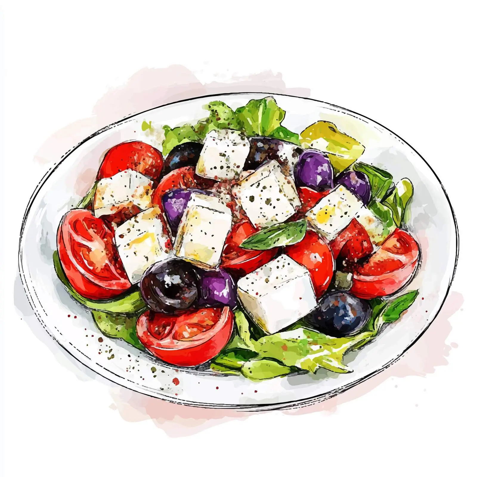 Colorful Hand-Drawn Greek Sketch – free greek art image from Dotvec