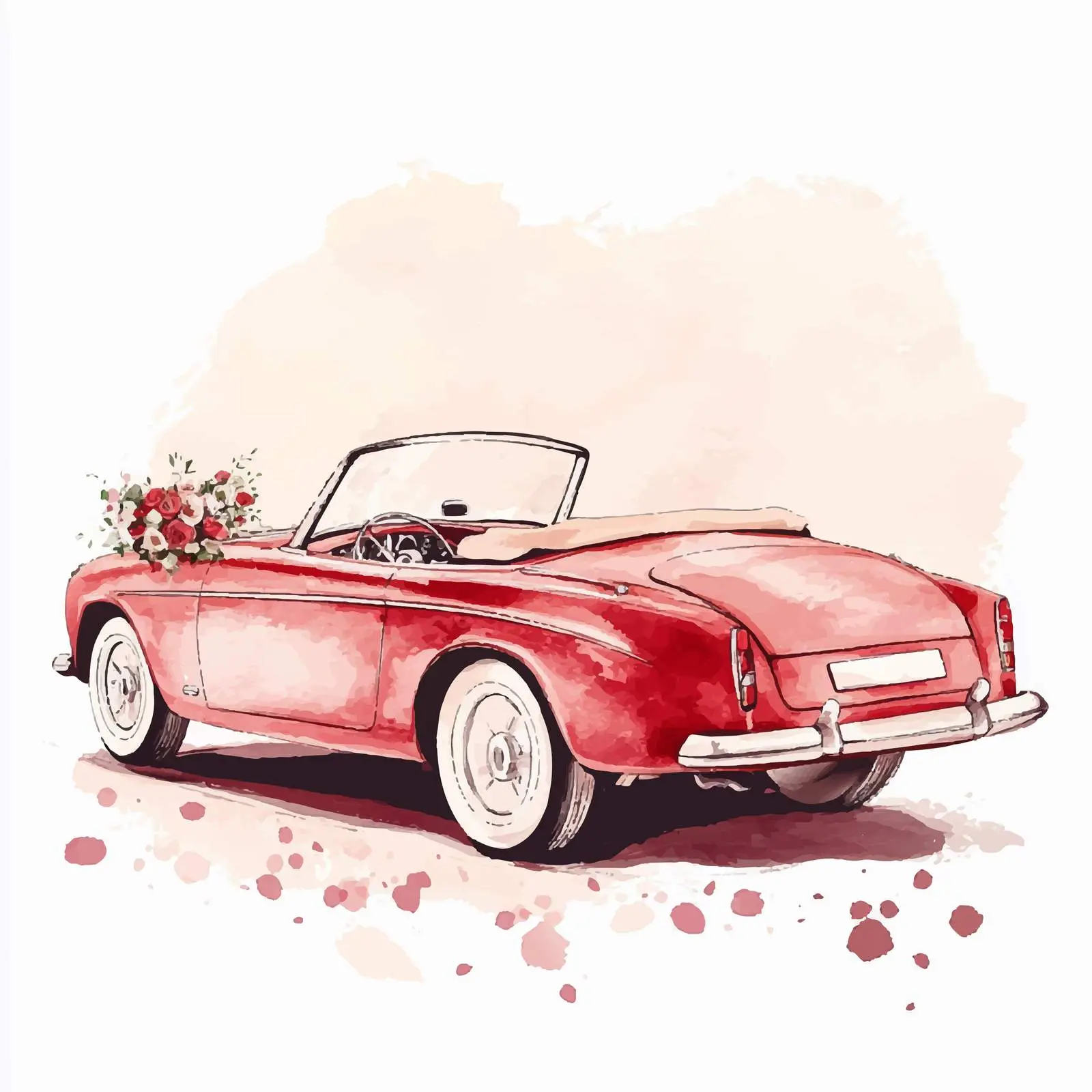 Vintage Car Watercolor Sketch — free download from Dotvec