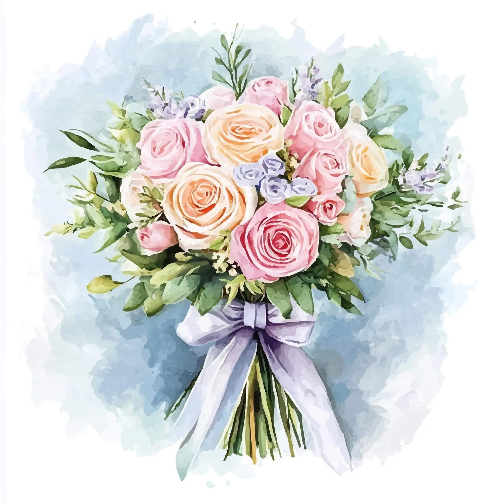 Colorful Hand-Drawn Wedding Bouquet Sketch — free download from Dotvec