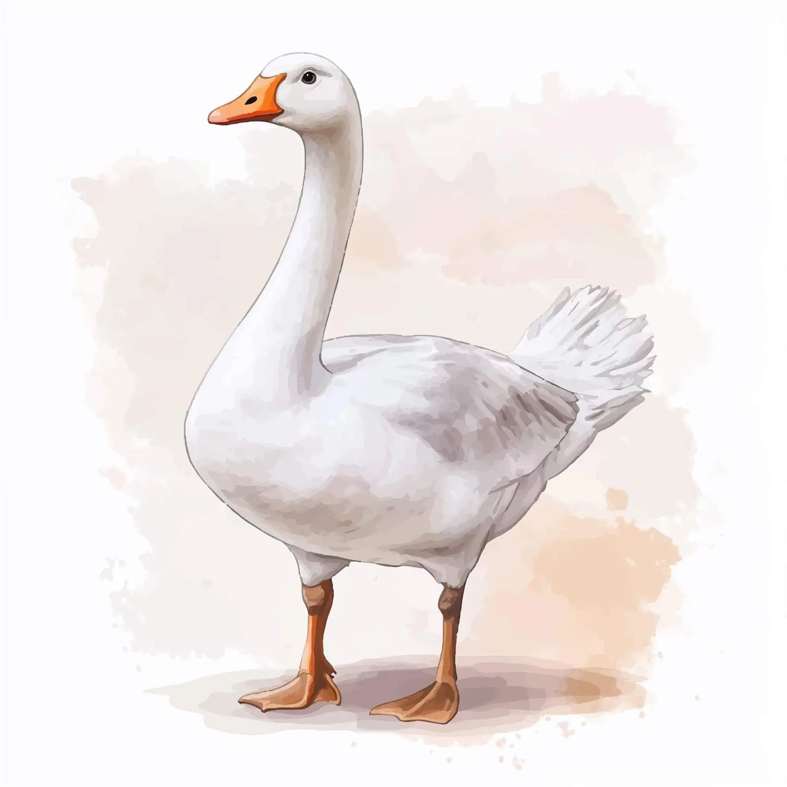 Colorful Watercolor Goose Illustration — free download from Dotvec