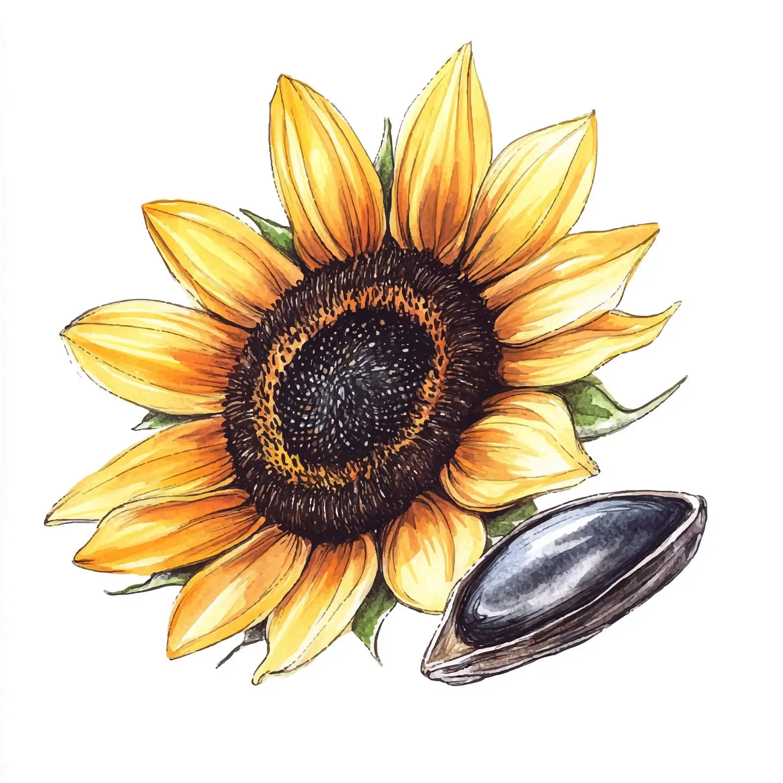 Hand-Drawn Sunflower Seed Illustration — free download from Dotvec