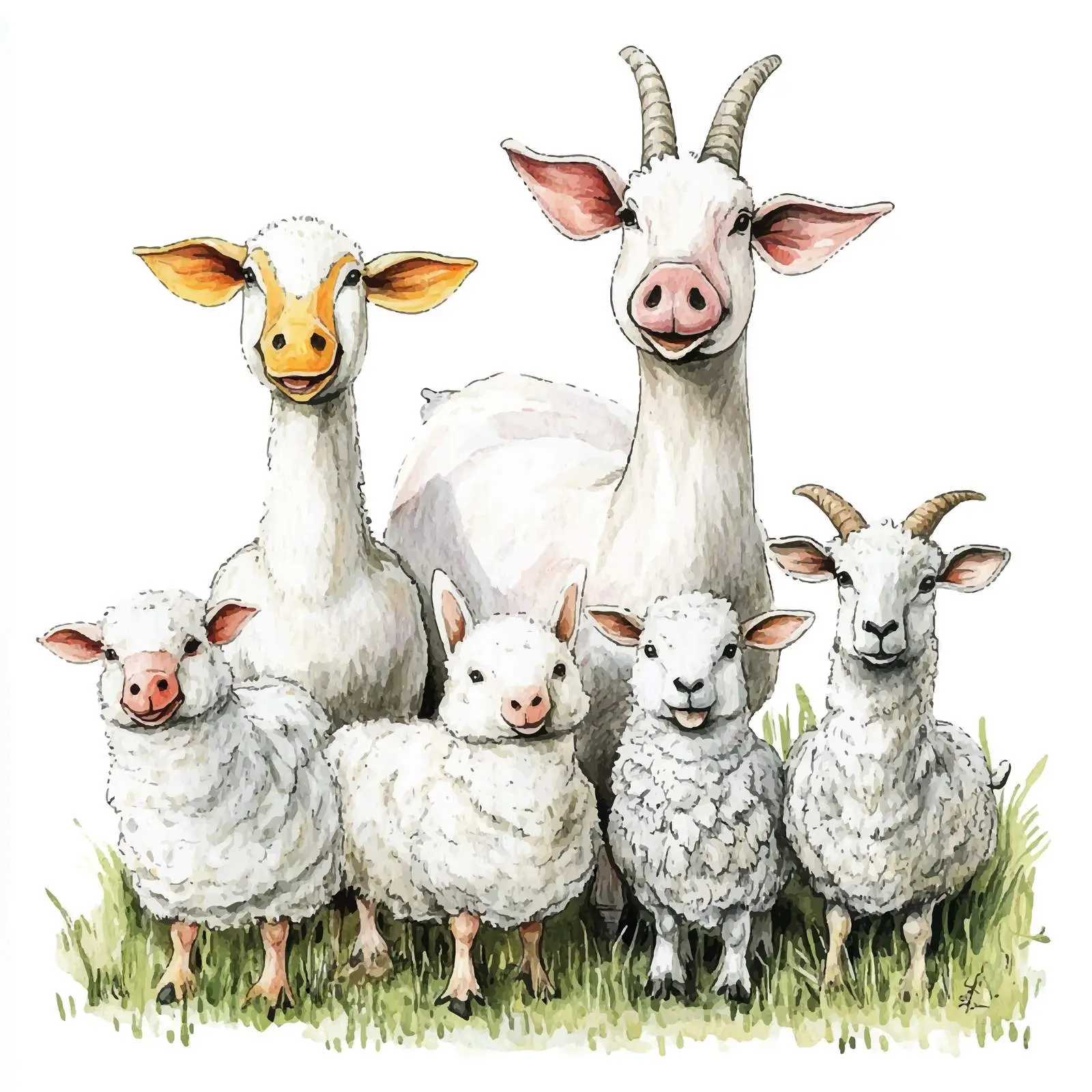 Colorful Hand-Drawn Farming Animals Set — free download from Dotvec