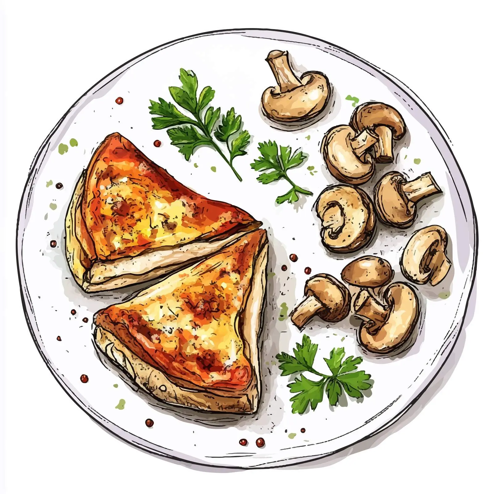 French Cuisine Watercolor Sketch Set — free download from Dotvec