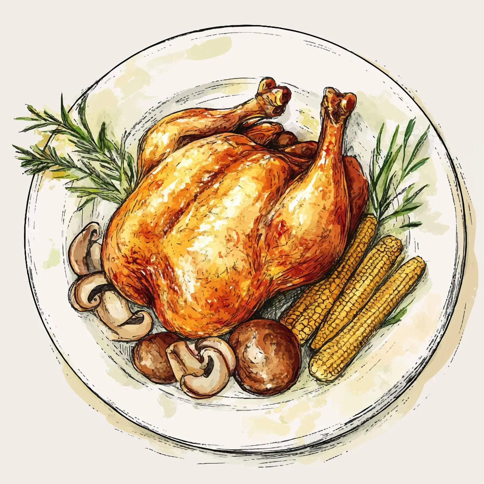 Colorful Hand-Drawn French Cuisine Vectors — free download from Dotvec