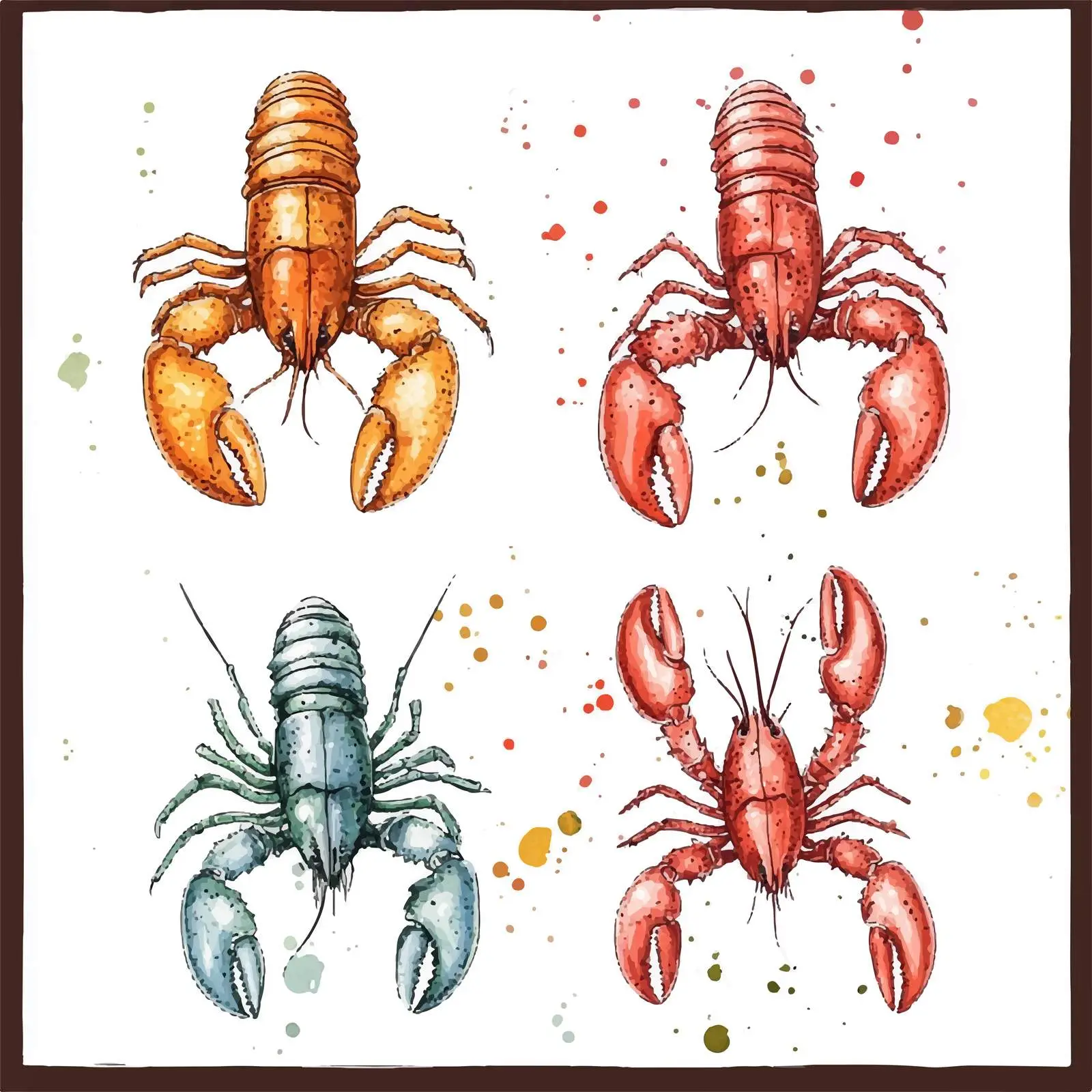 Colorful Hand-Drawn Sea Food Vectors — free download from Dotvec