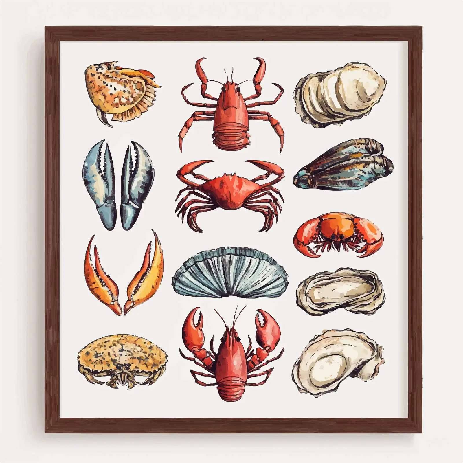 Hand-drawn Colorful Seafood Illustrations — free download from Dotvec