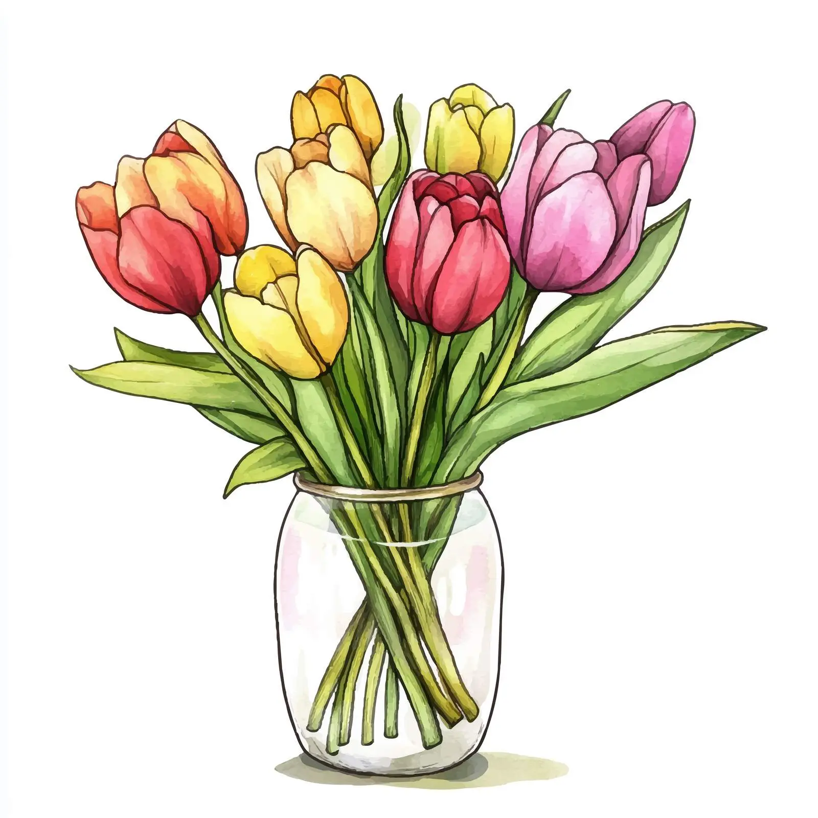 Colorful Hand-Drawn Tulip Sketches — free download from Dotvec