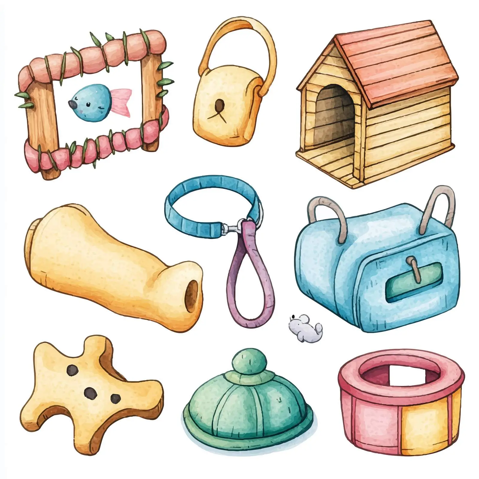 Colorful Watercolor Dog Collar Design — free download from Dotvec