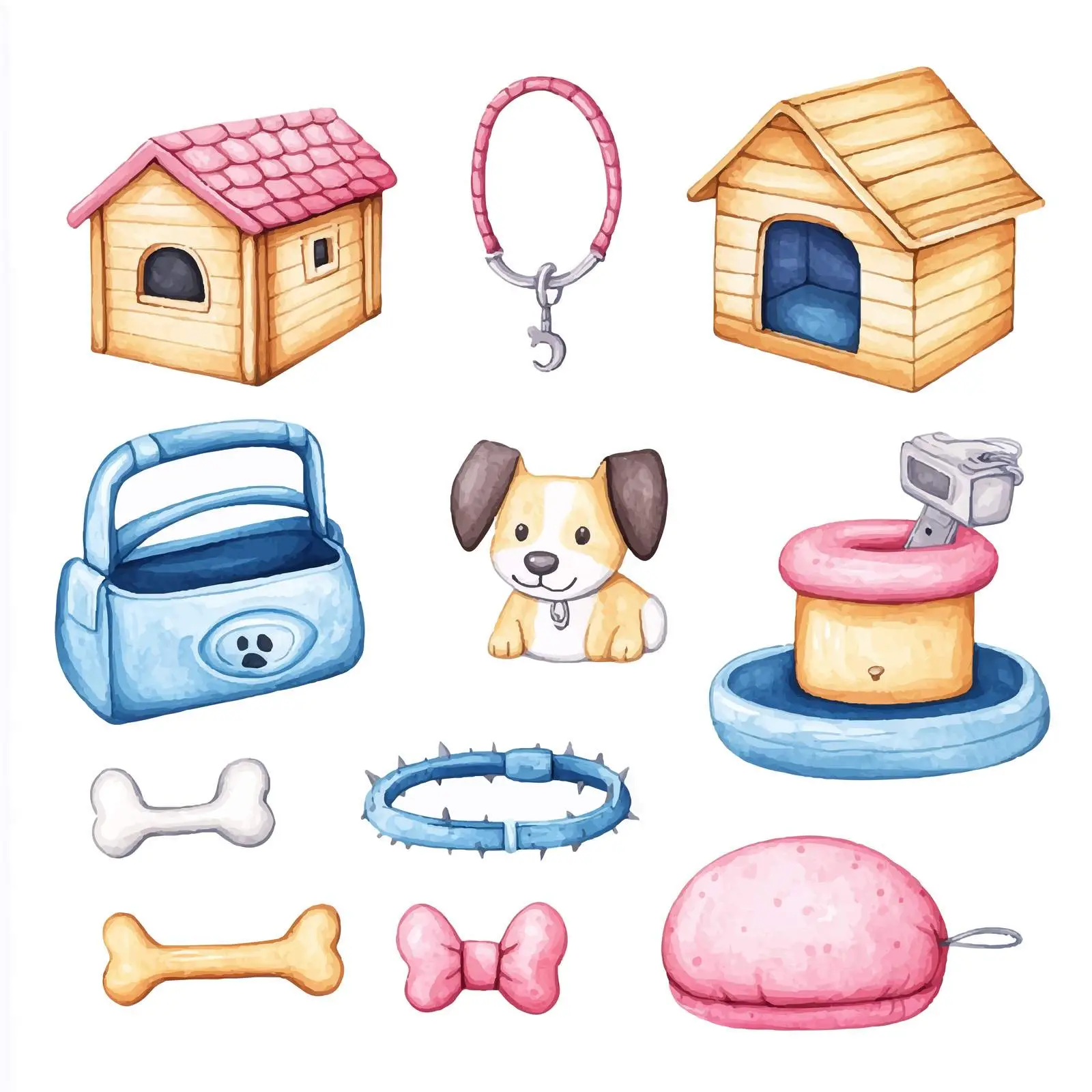 Colorful Watercolor Dog Collar Design — free download from Dotvec