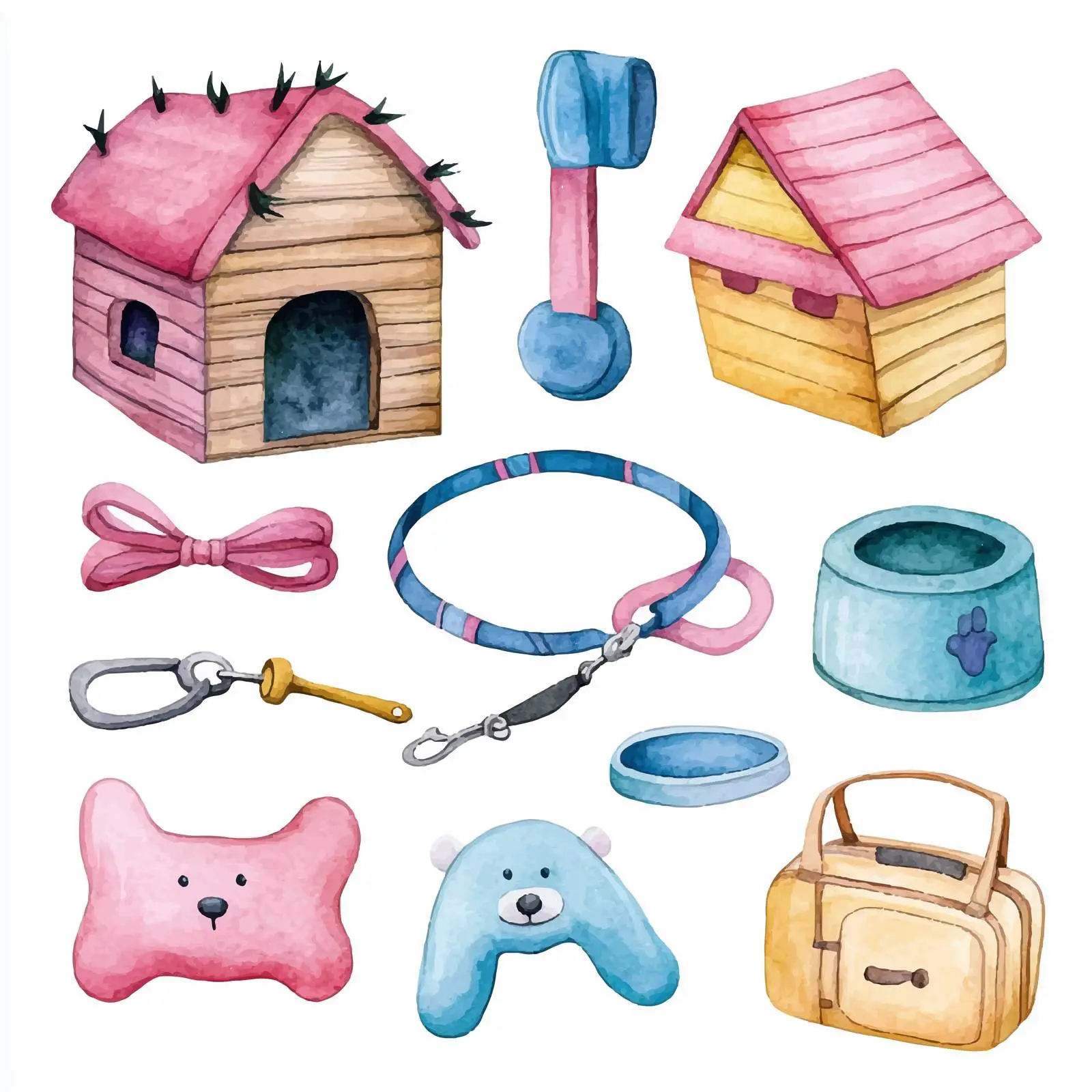 Colorful Watercolor Dog Collar Design — free download from Dotvec