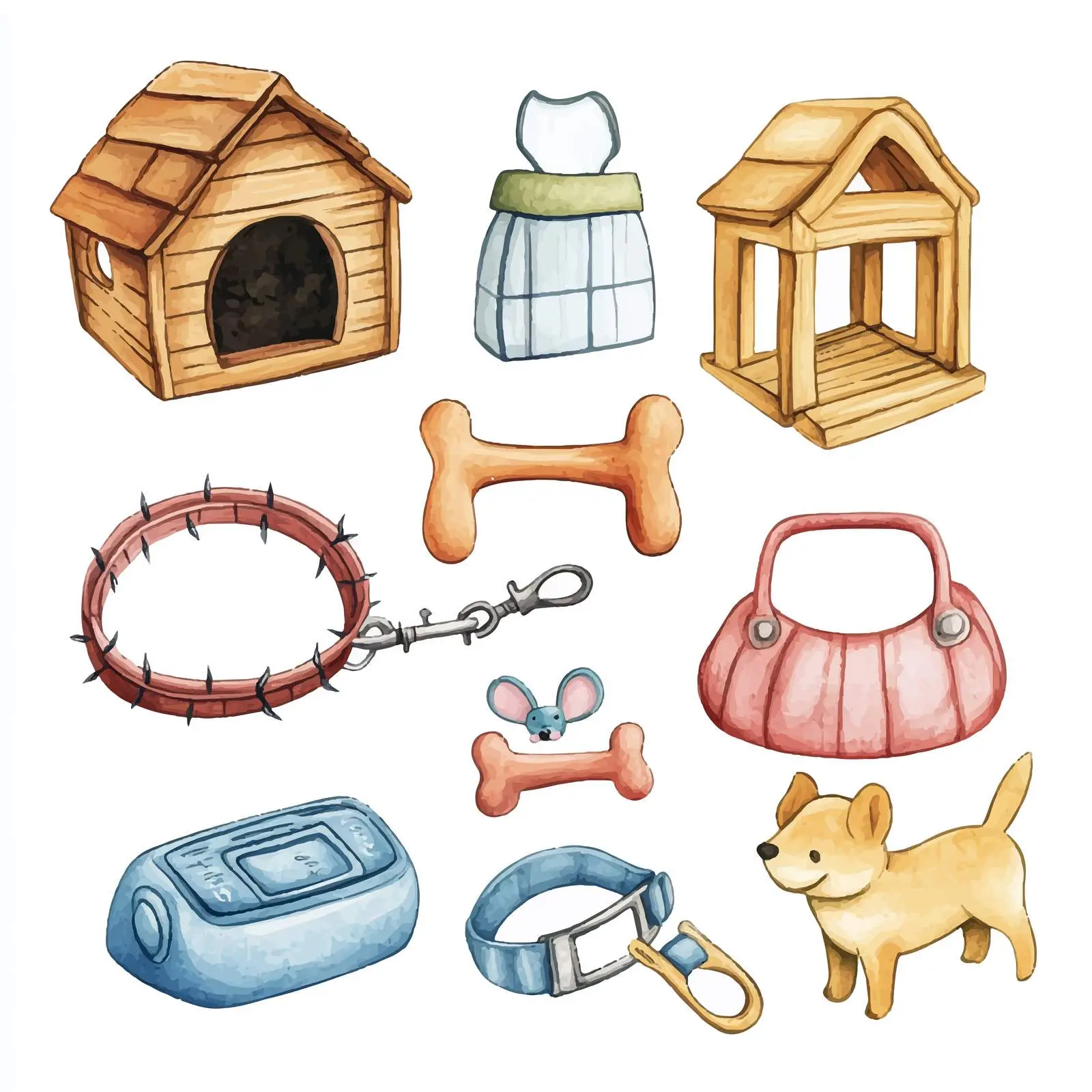 Colorful Watercolor Dog Collar Design — free download from Dotvec