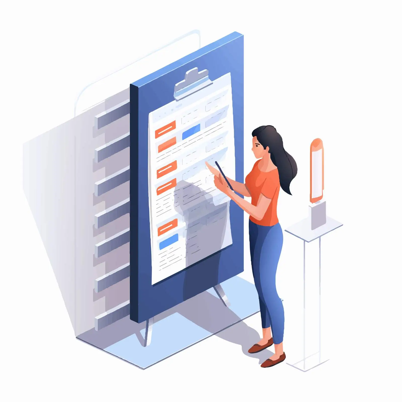 Colorful Woman by Giant Device in Vector Art — free download from Dotvec