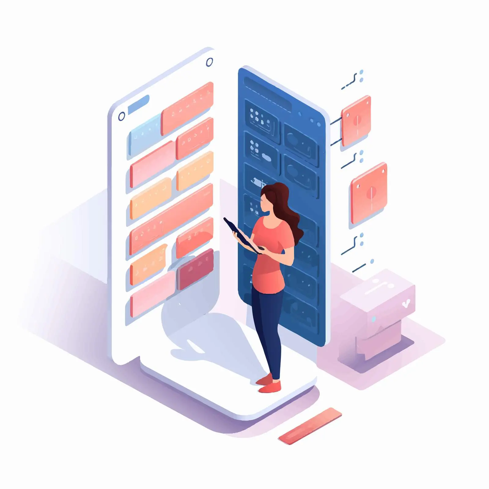 Vibrant Woman Marking Location by Device — free download from Dotvec