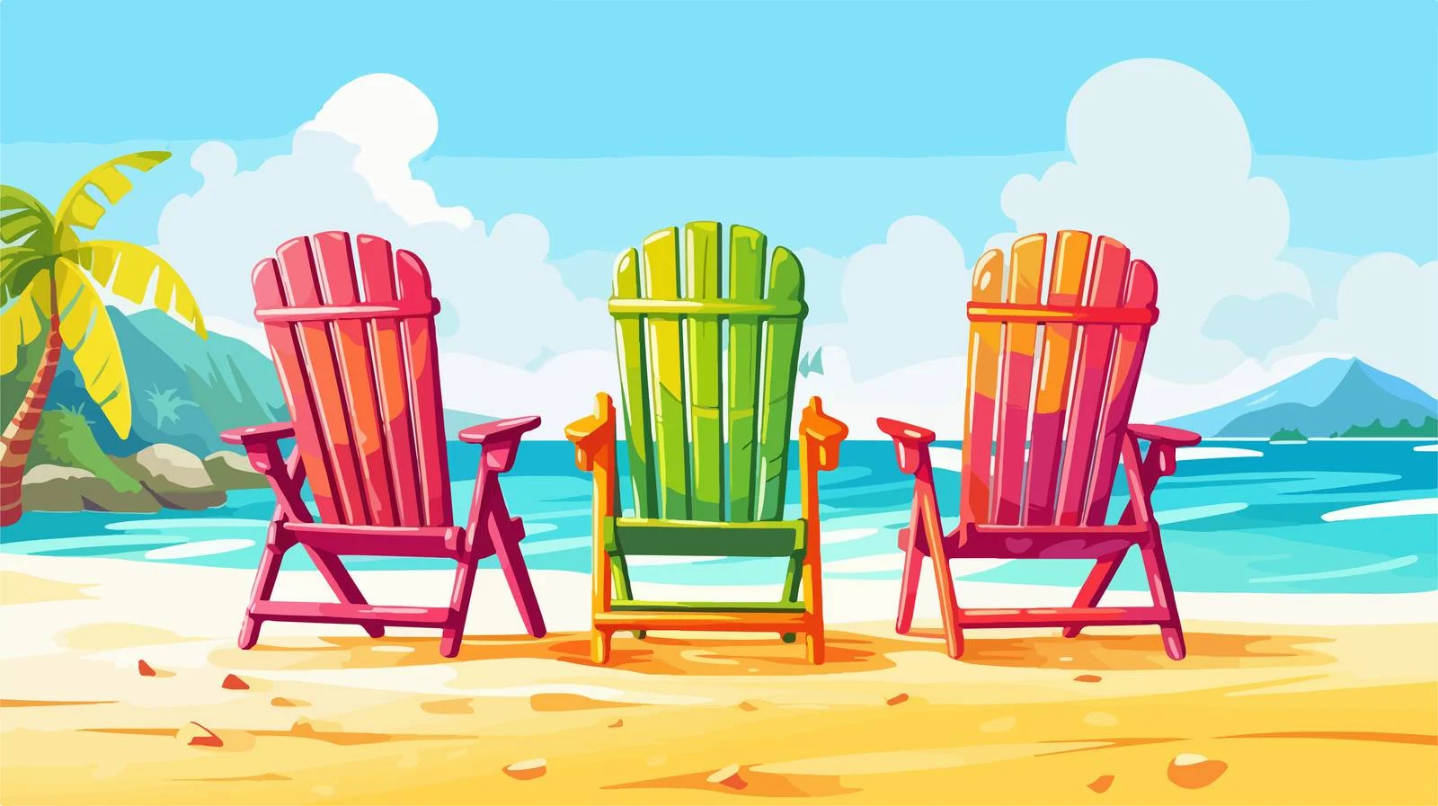 Beach Chairs for Relaxation by Sea — free download from Dotvec