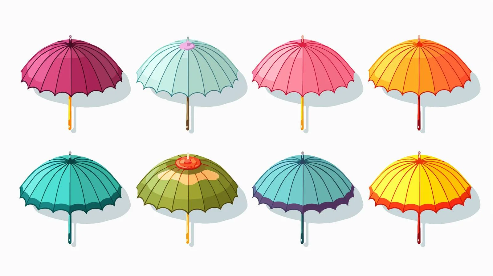 Vibrant Beach Umbrellas for Summer Protection — free download from Dotvec