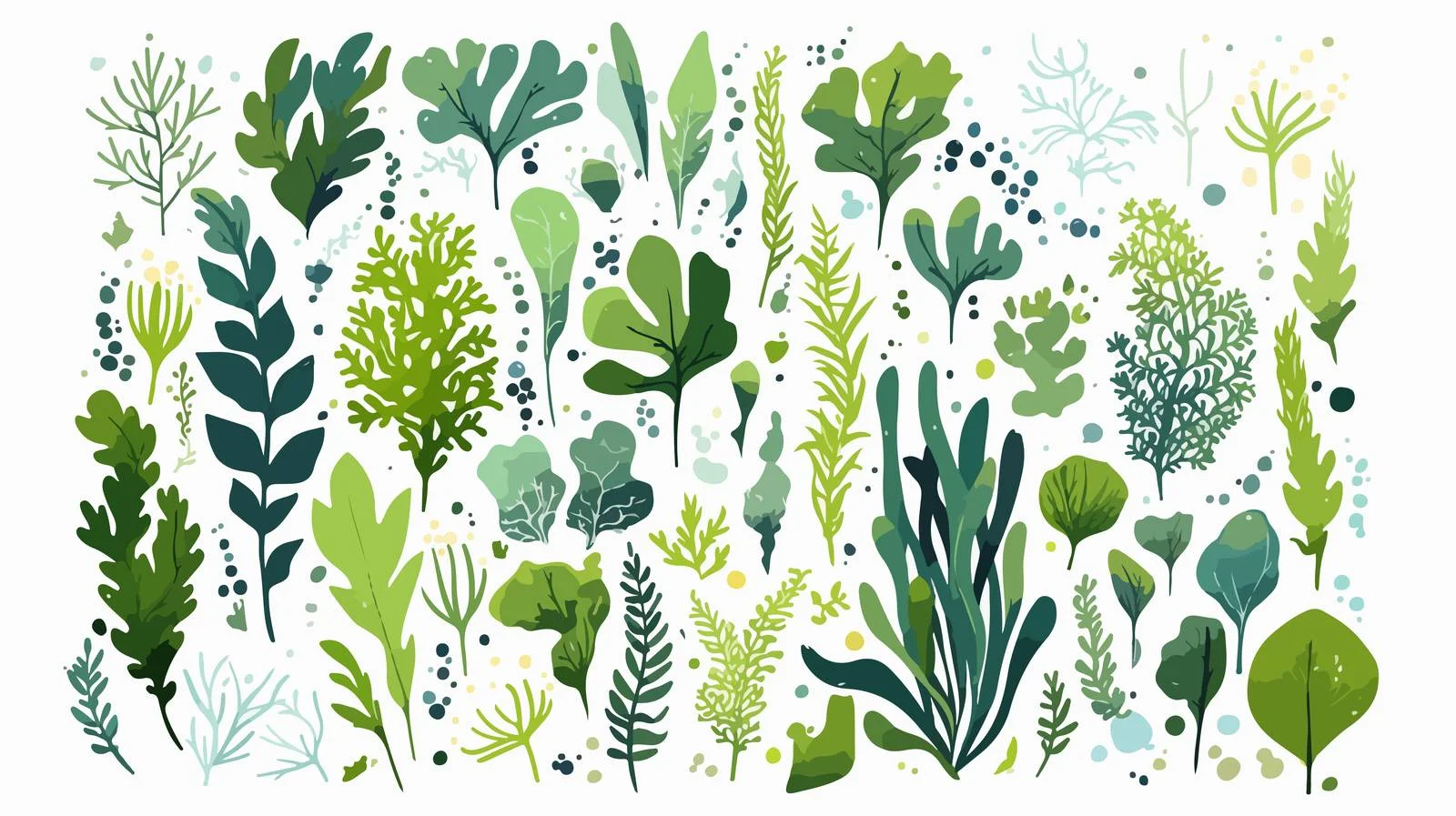 Vibrant Hand-Drawn Edible Algae Illustration — free download from Dotvec