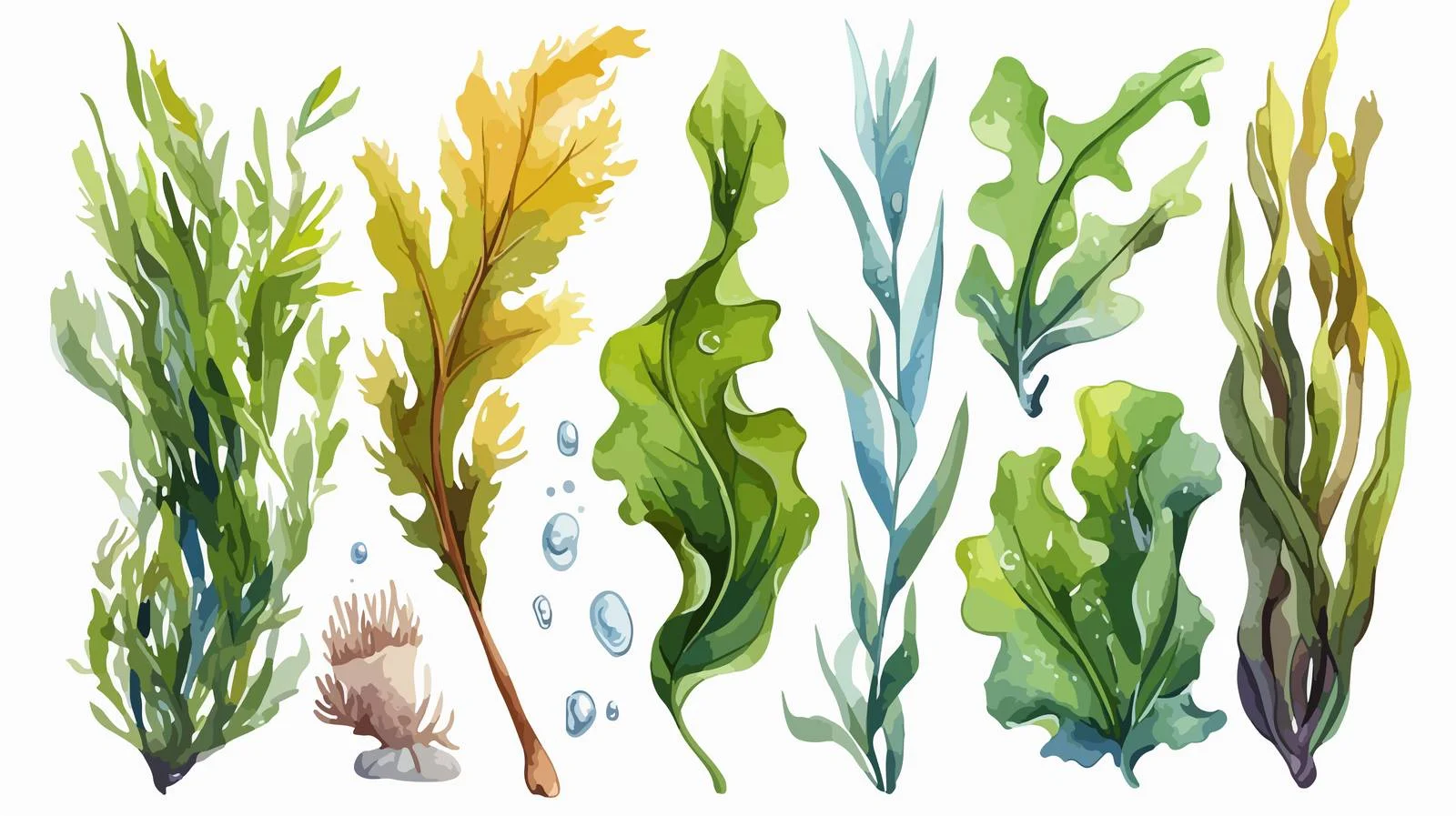 Vibrant Hand-Drawn Seaweed Vector Illustration — free download from Dotvec