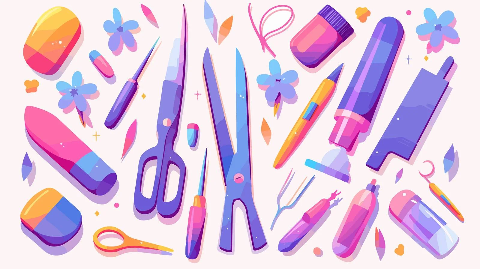 Vibrant Mani-Pedi Tools Illustration — free download from Dotvec