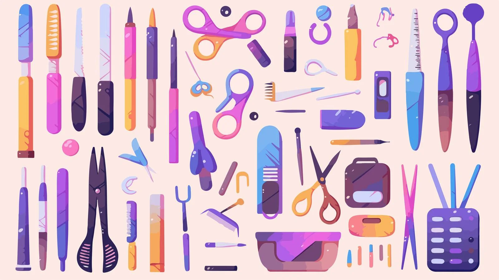 Vibrant Mani-Pedi Tools Illustration — free download from Dotvec