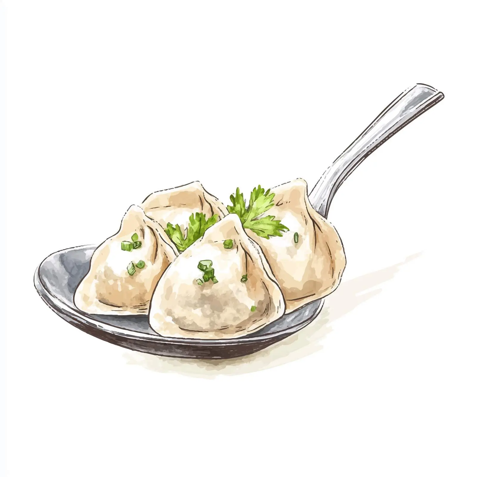 Hand-Drawn Watercolor Dumplings Sketch — free download from Dotvec
