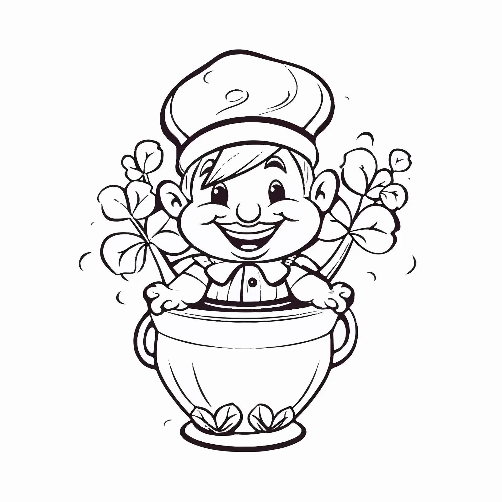 Cheerful Pot of Gold Coloring Book for Kids — free download from Dotvec