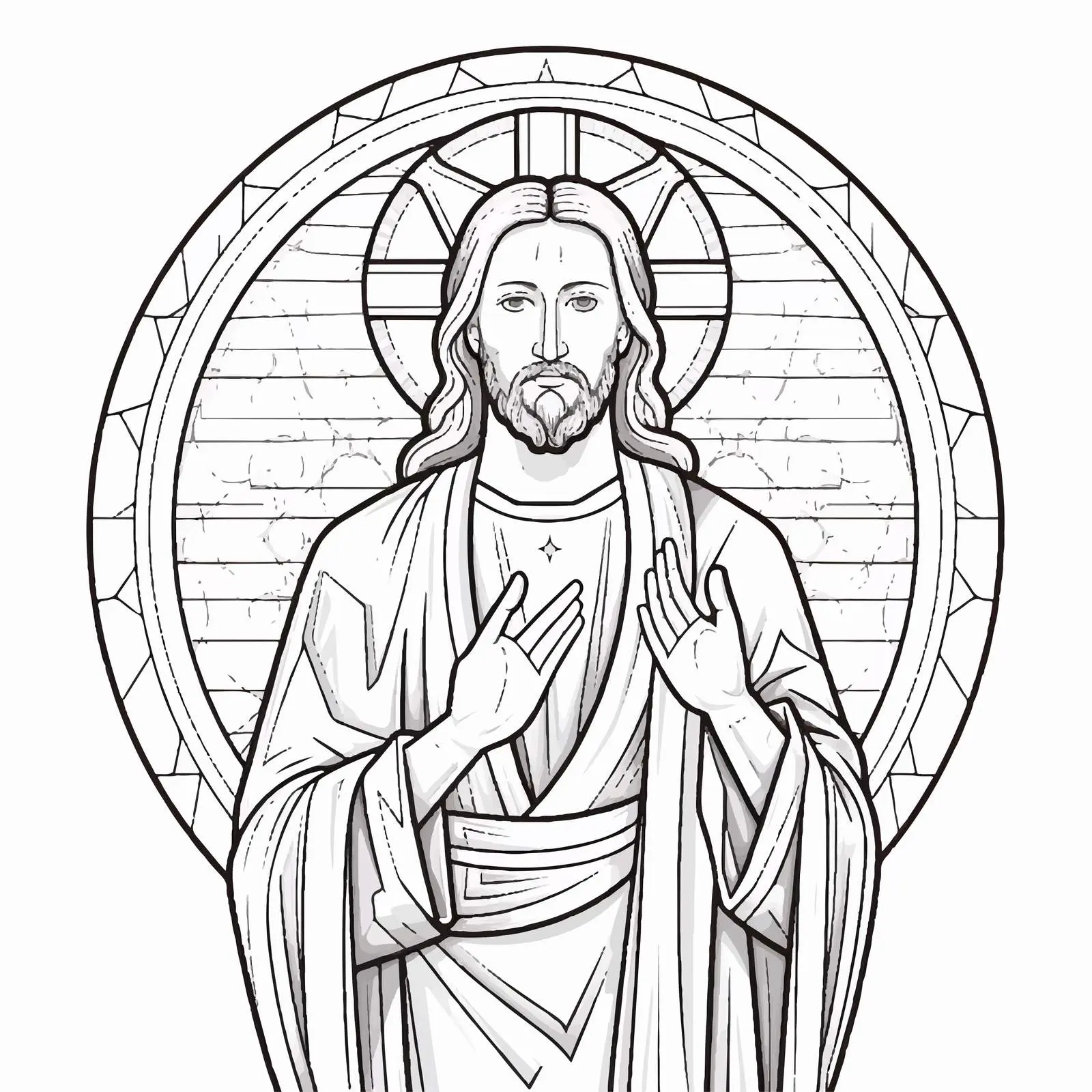 Byzantine Style Jesus Christ Coloring Page — free download from Dotvec