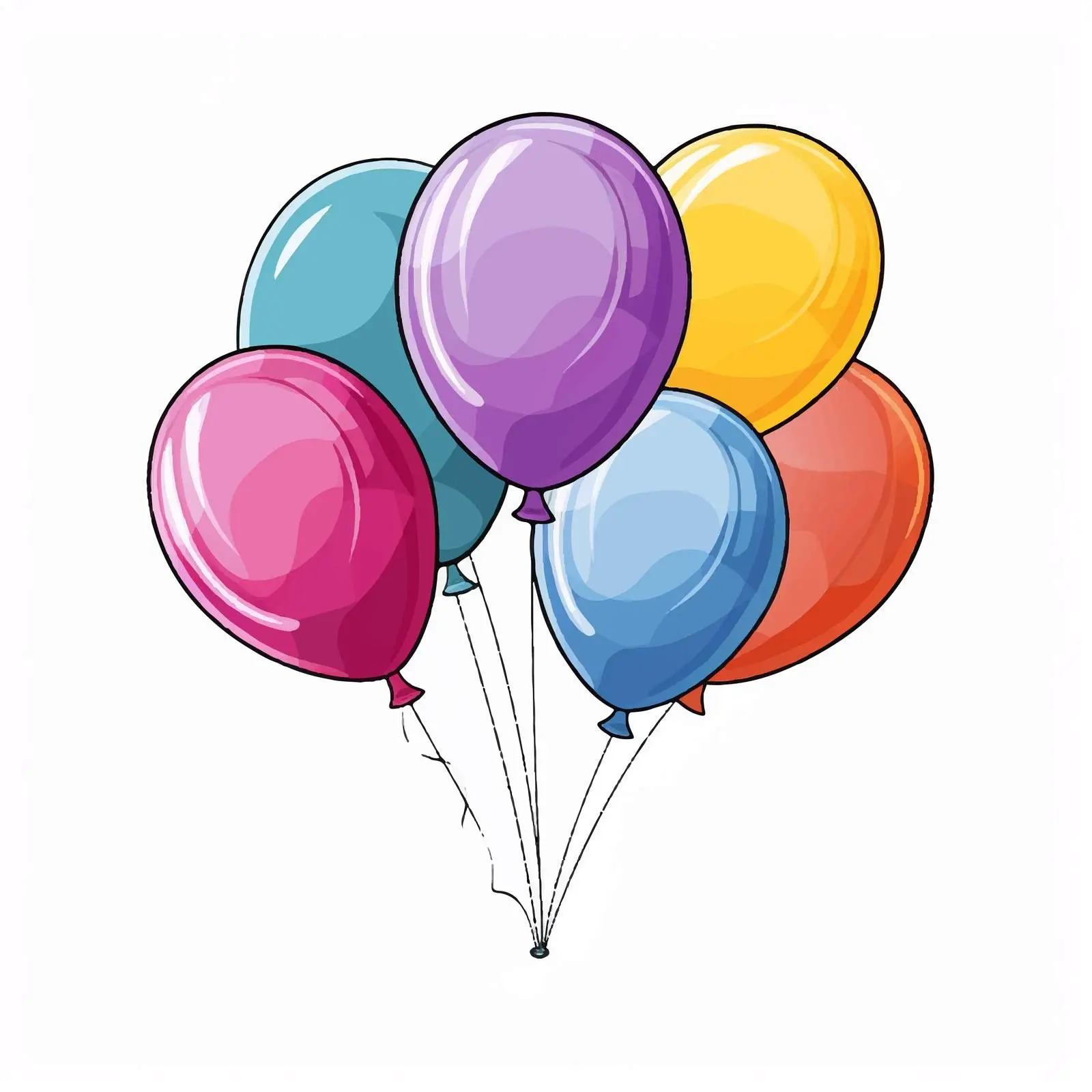 Colorful Helium Balloons Floating Vector Illustration — free download from Dotvec