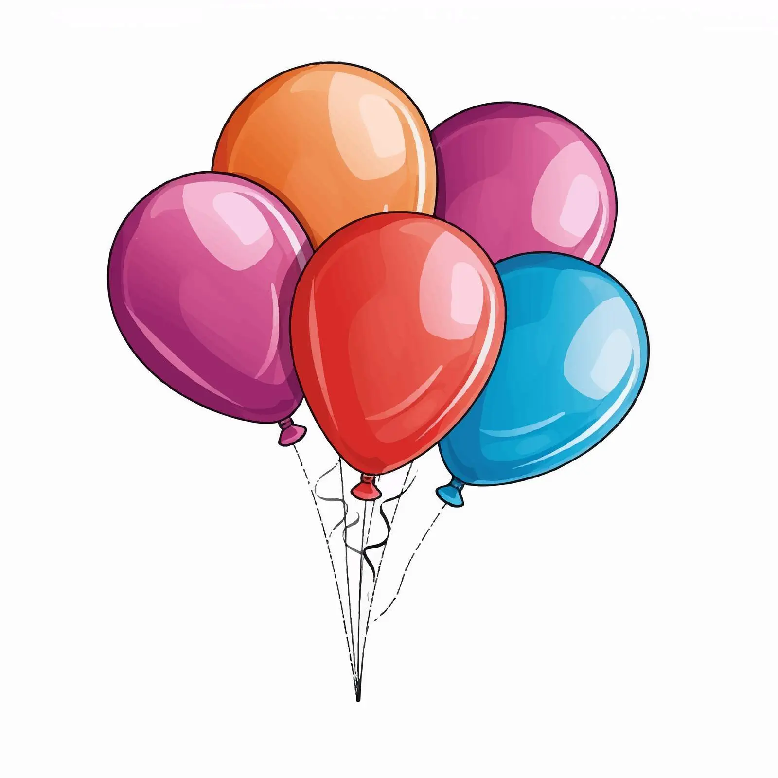 Colorful Helium Balloons Floating Vector Illustration — free download from Dotvec