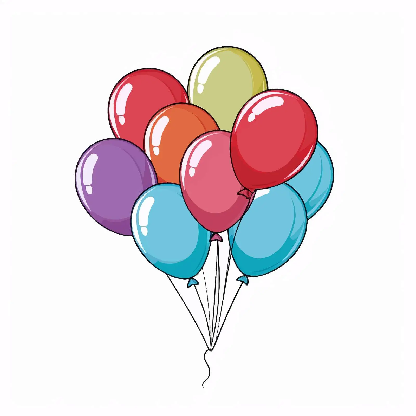 Helium Balloons Floating Vector Icon Illustration – free fun visuals image from Dotvec