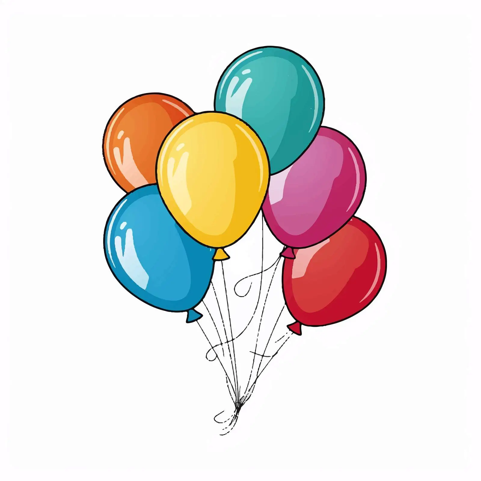 Colorful Helium Balloons Floating Vector Illustration — free download from Dotvec