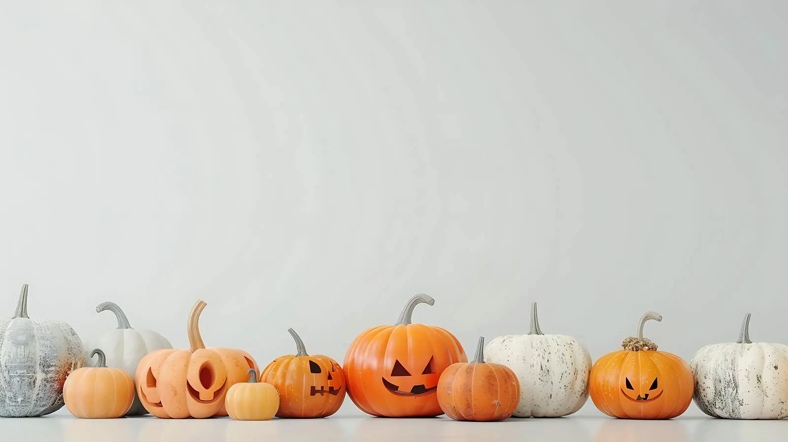 Colorful Halloween Pumpkins on Orange Background – free images image from Dotvec