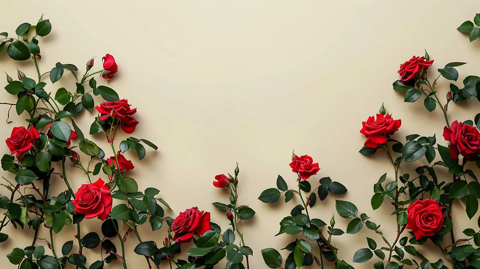 Vibrant Red Roses with Green Leaves – free positive vibes image from Dotvec