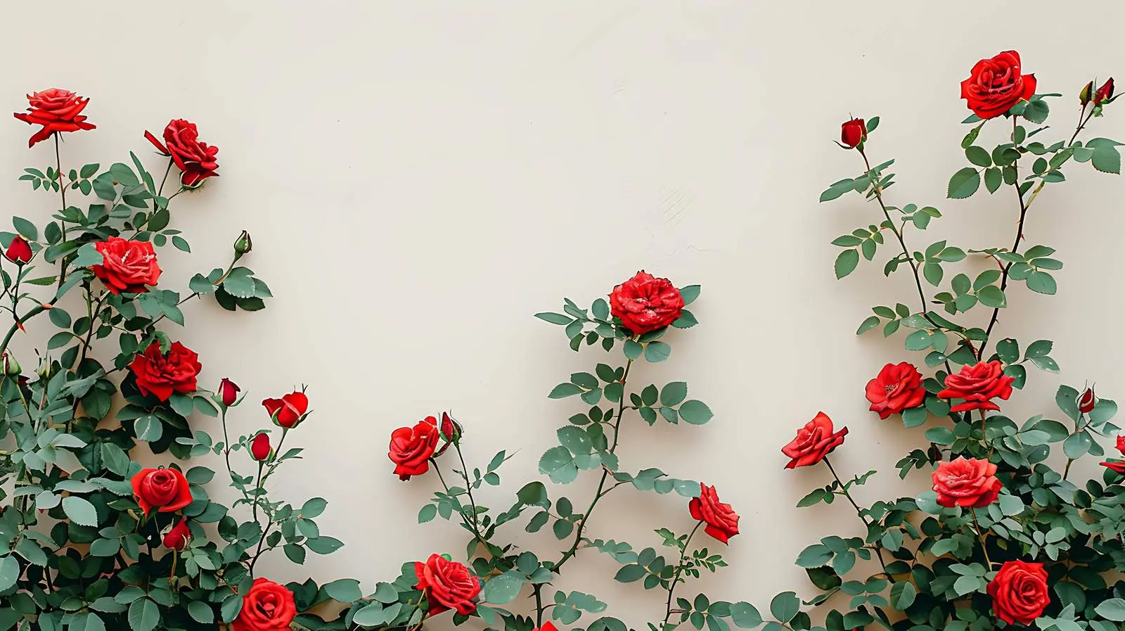 Vibrant Red Roses with Green Leaves – free flower bush image from Dotvec