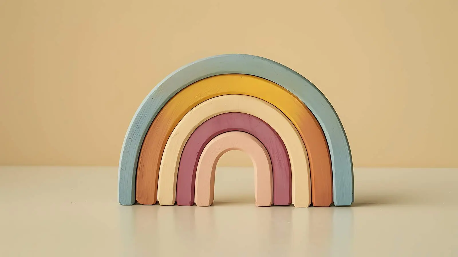 Colourful Wooden Rainbow Stacking Toy – free visual learning image from Dotvec