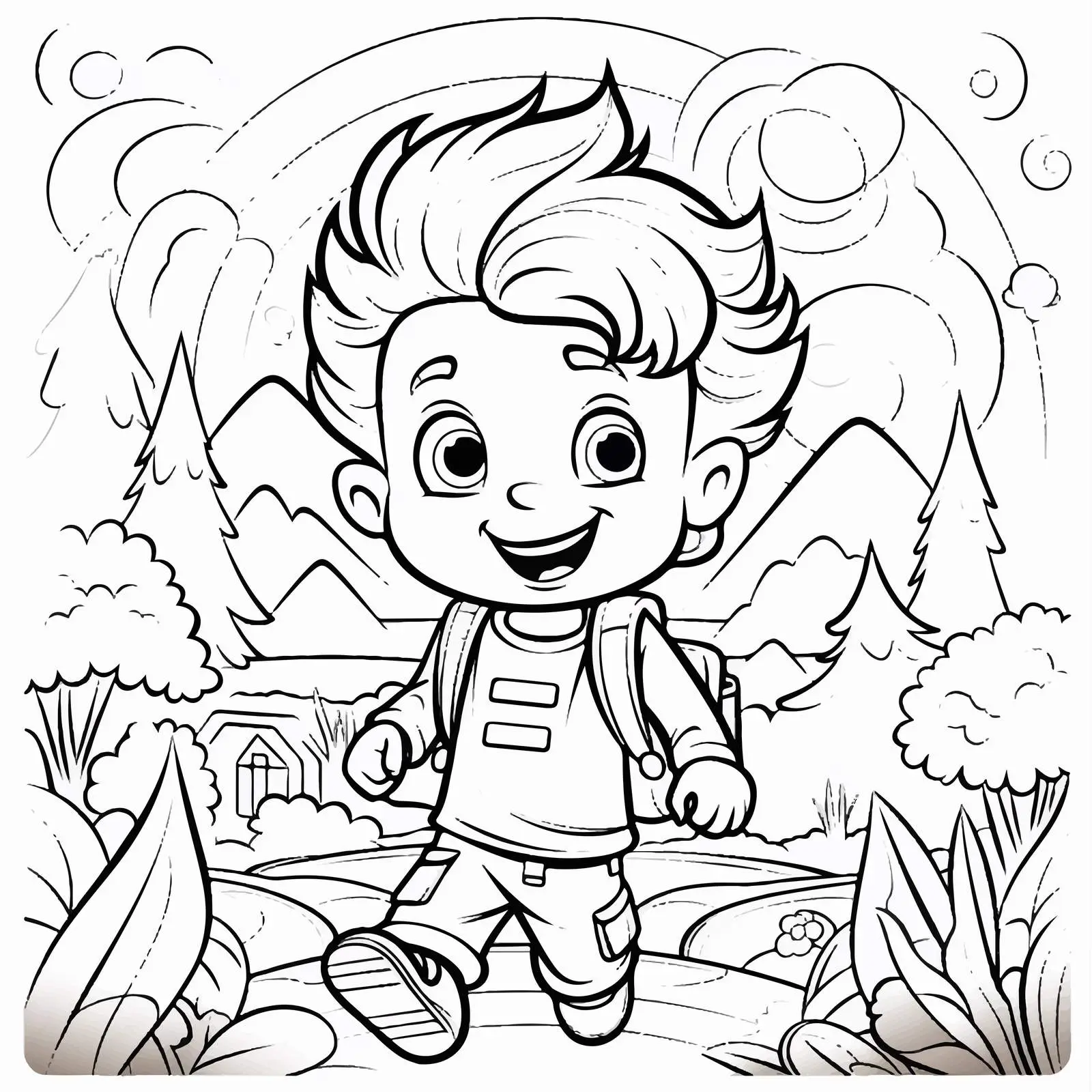 Kids Colouring Book Template Illustration Vector — free download from Dotvec
